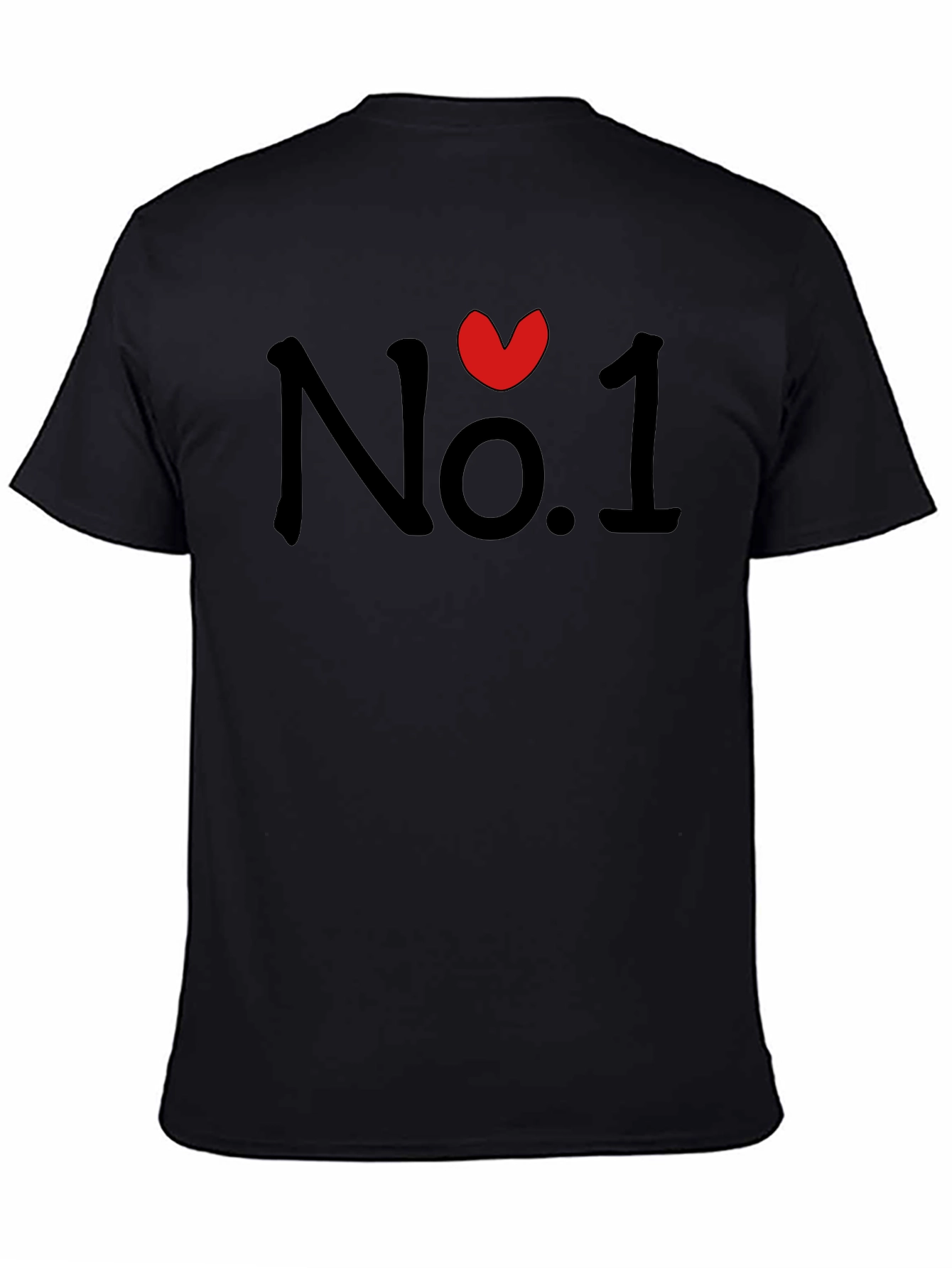 No. 1 Heart Graphic Black T-Shirt