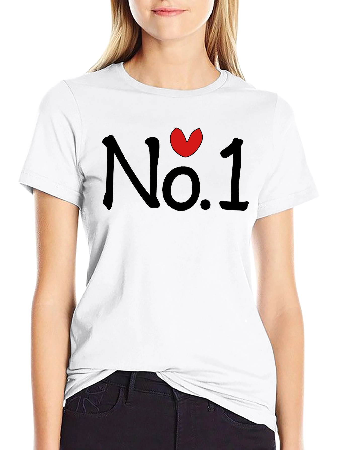 No. 1 Heart Graphic Black T-Shirt