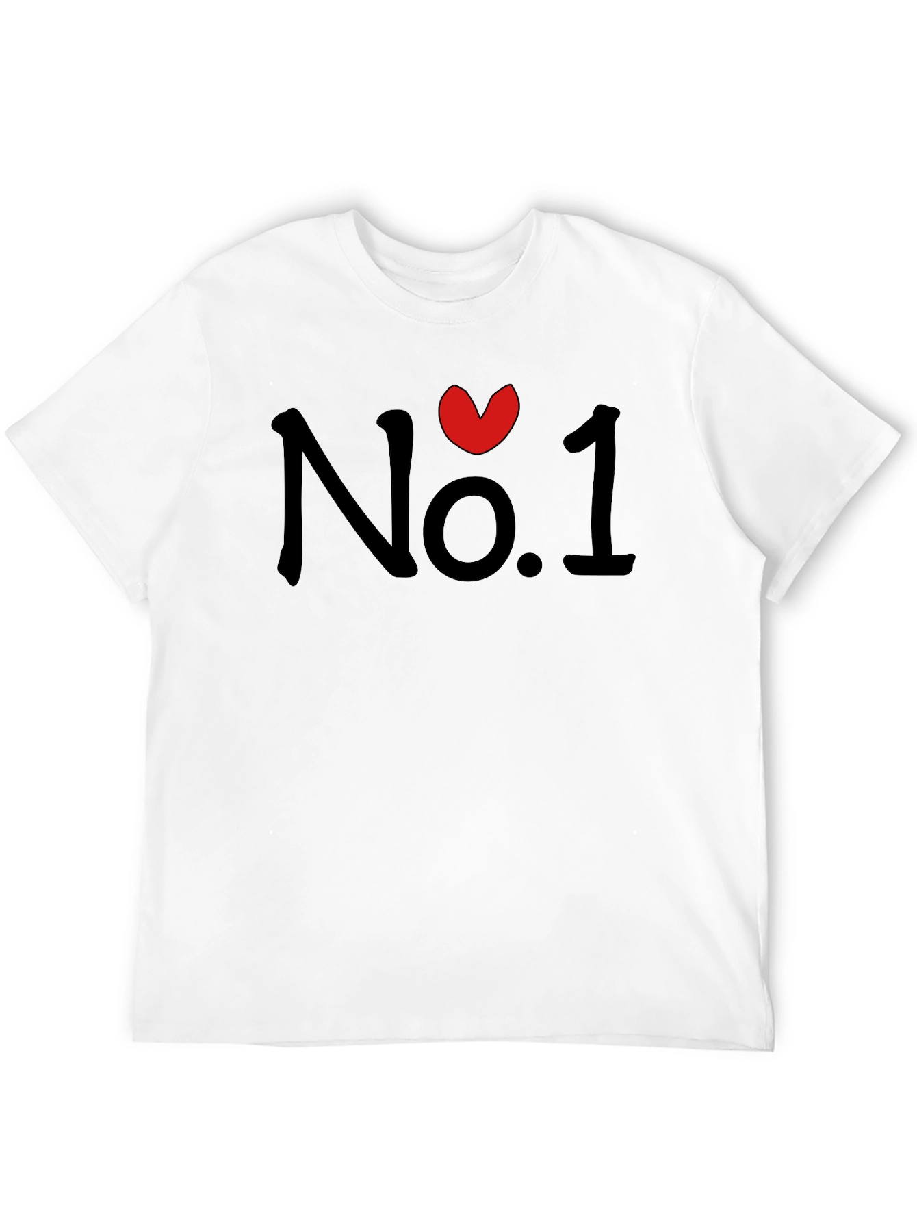 No. 1 Heart Graphic Black T-Shirt