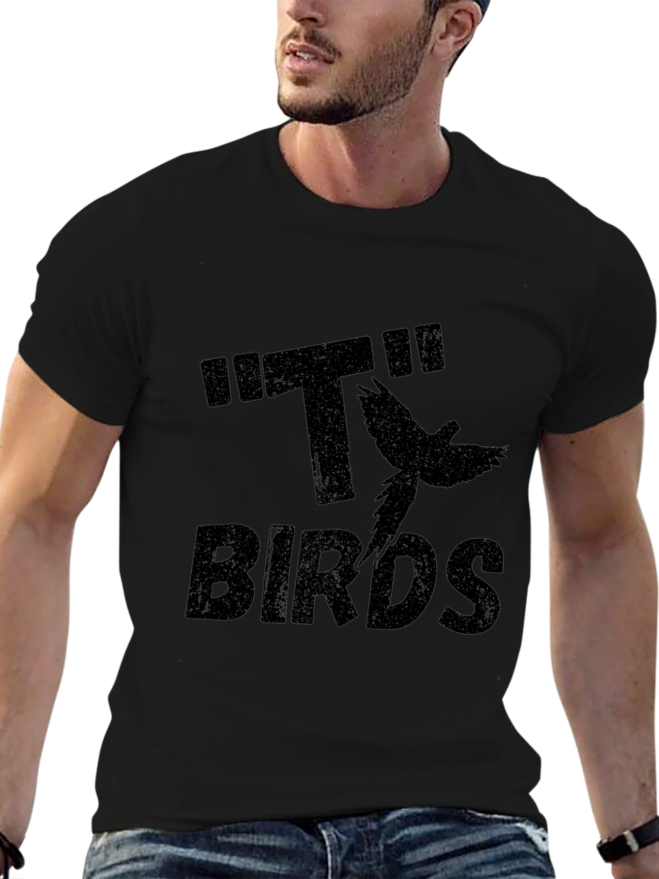 Birds Graphic T-Shirt - Black