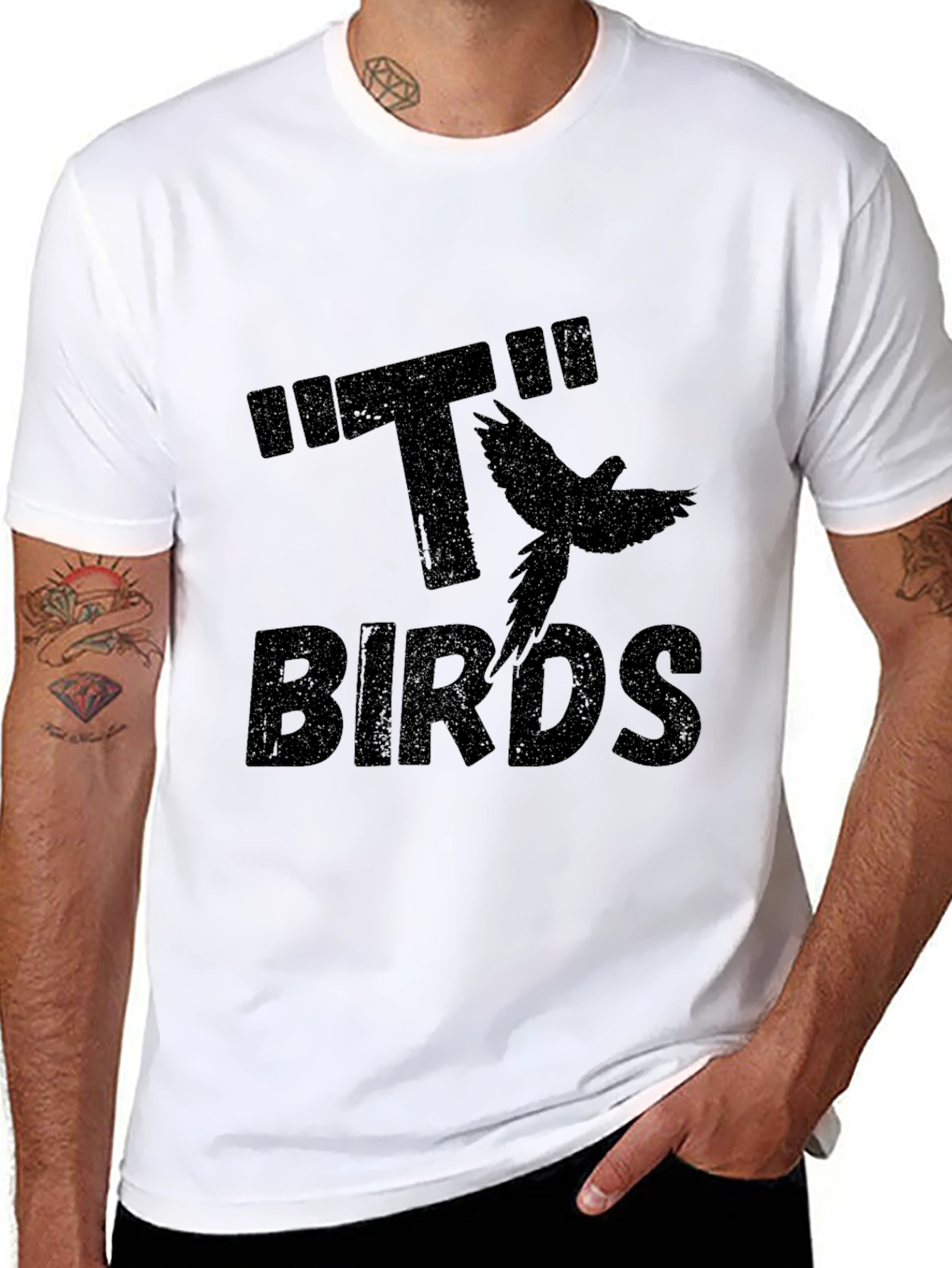 Birds Graphic T-Shirt - Black