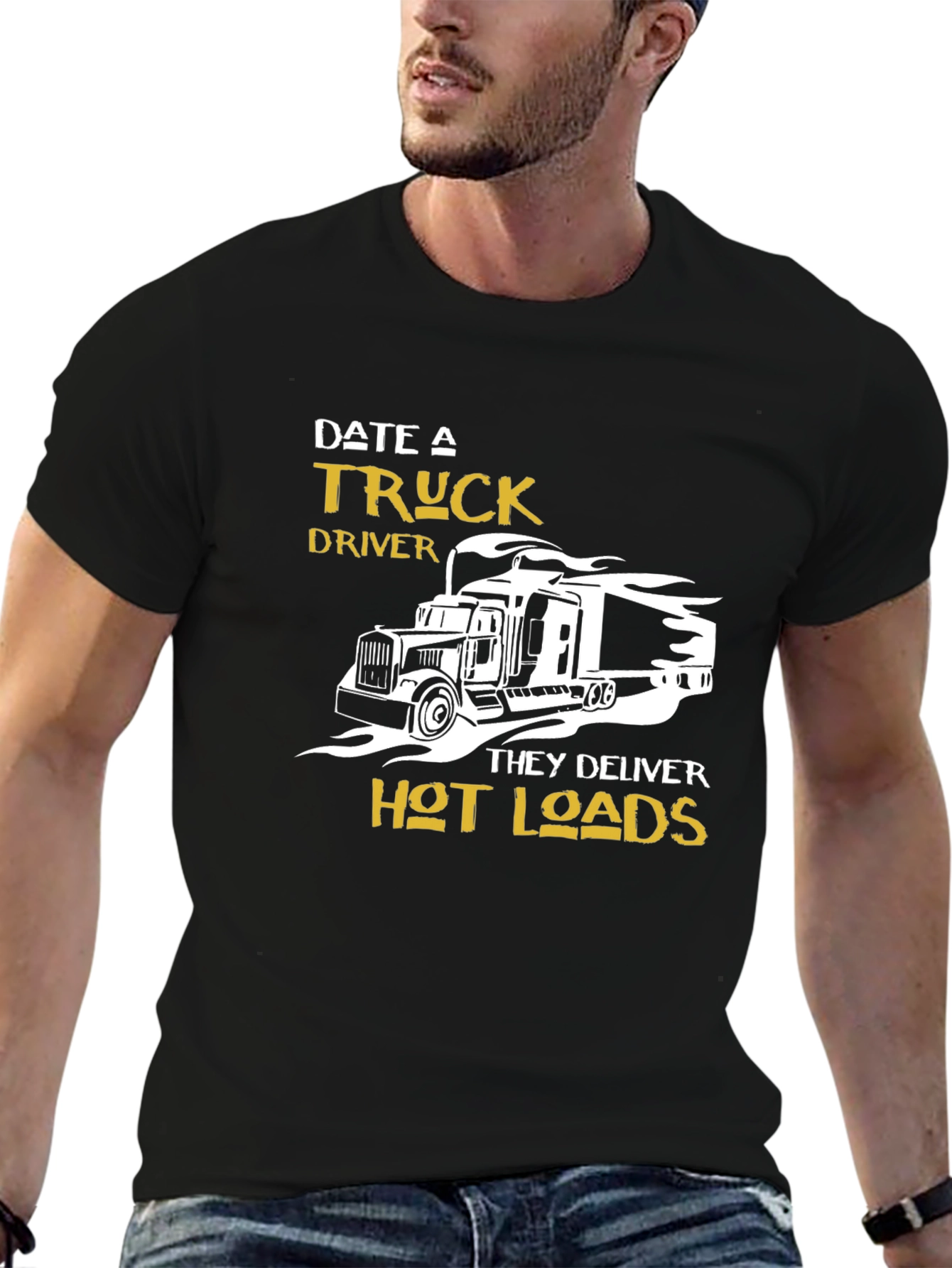 Date a Truck Driver Graphic T-Shirt - Black