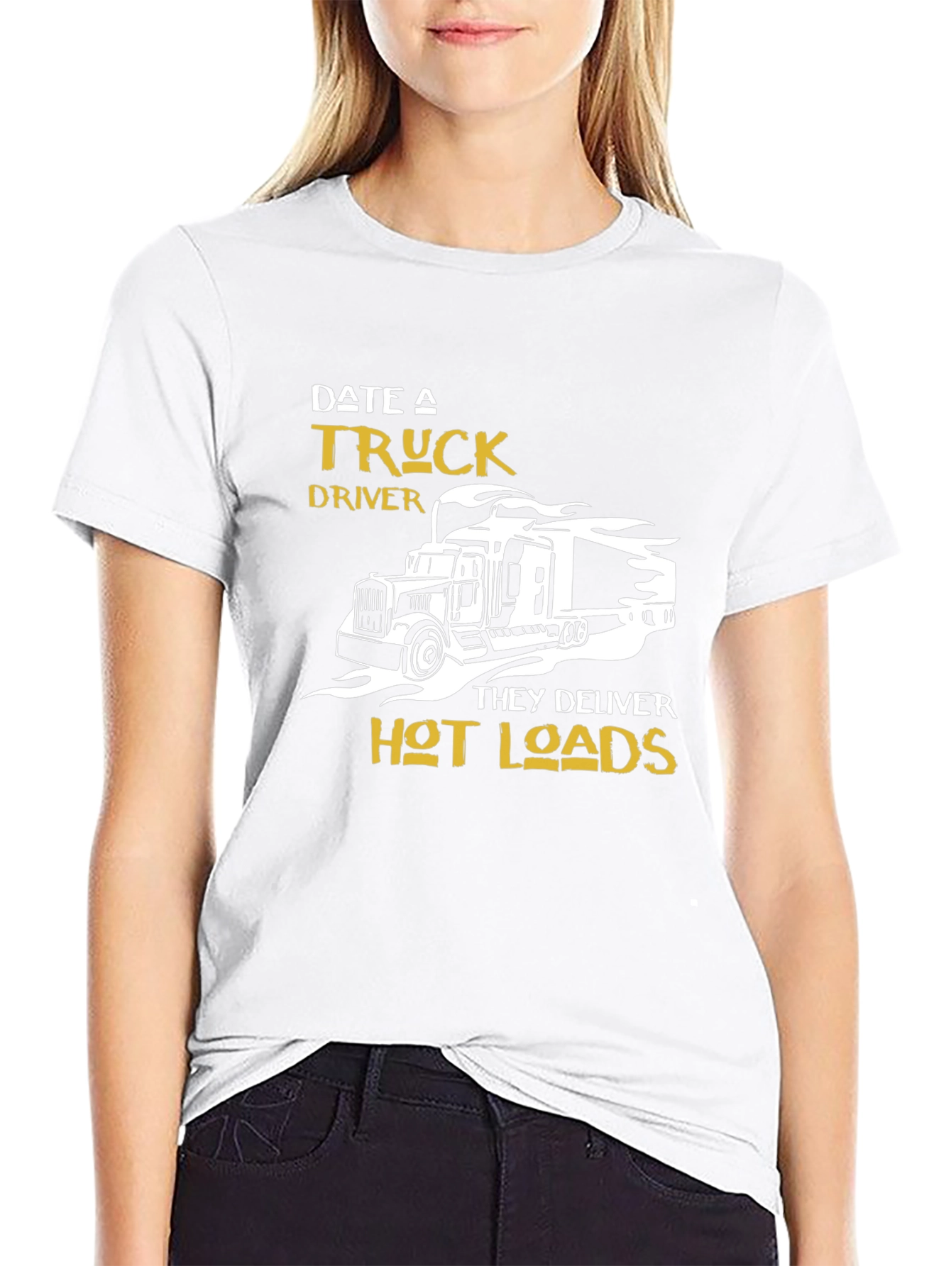 Date a Truck Driver Graphic T-Shirt - Black