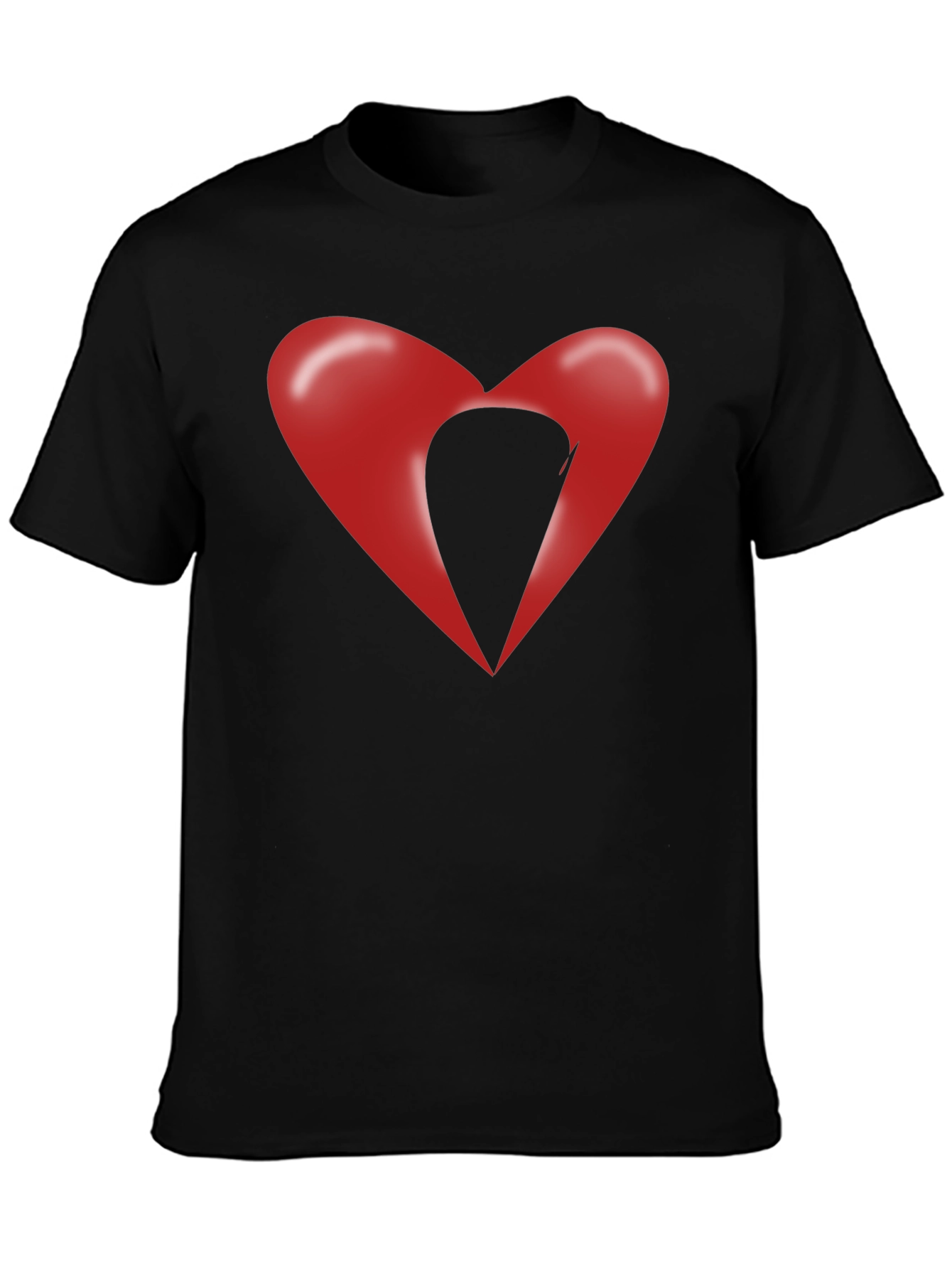 Abstract Heart Graphic Black T-Shirt