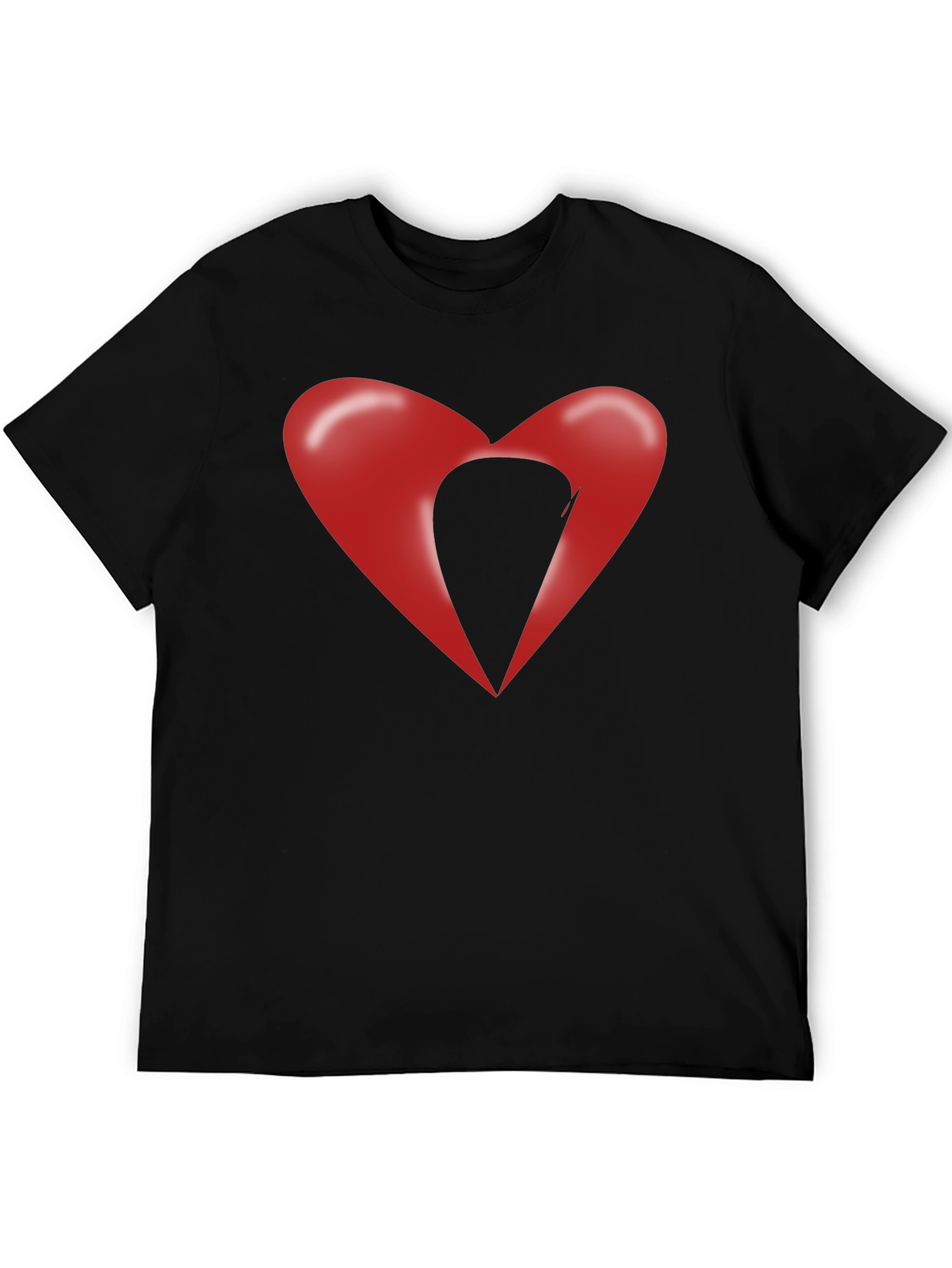 Abstract Heart Graphic Black T-Shirt