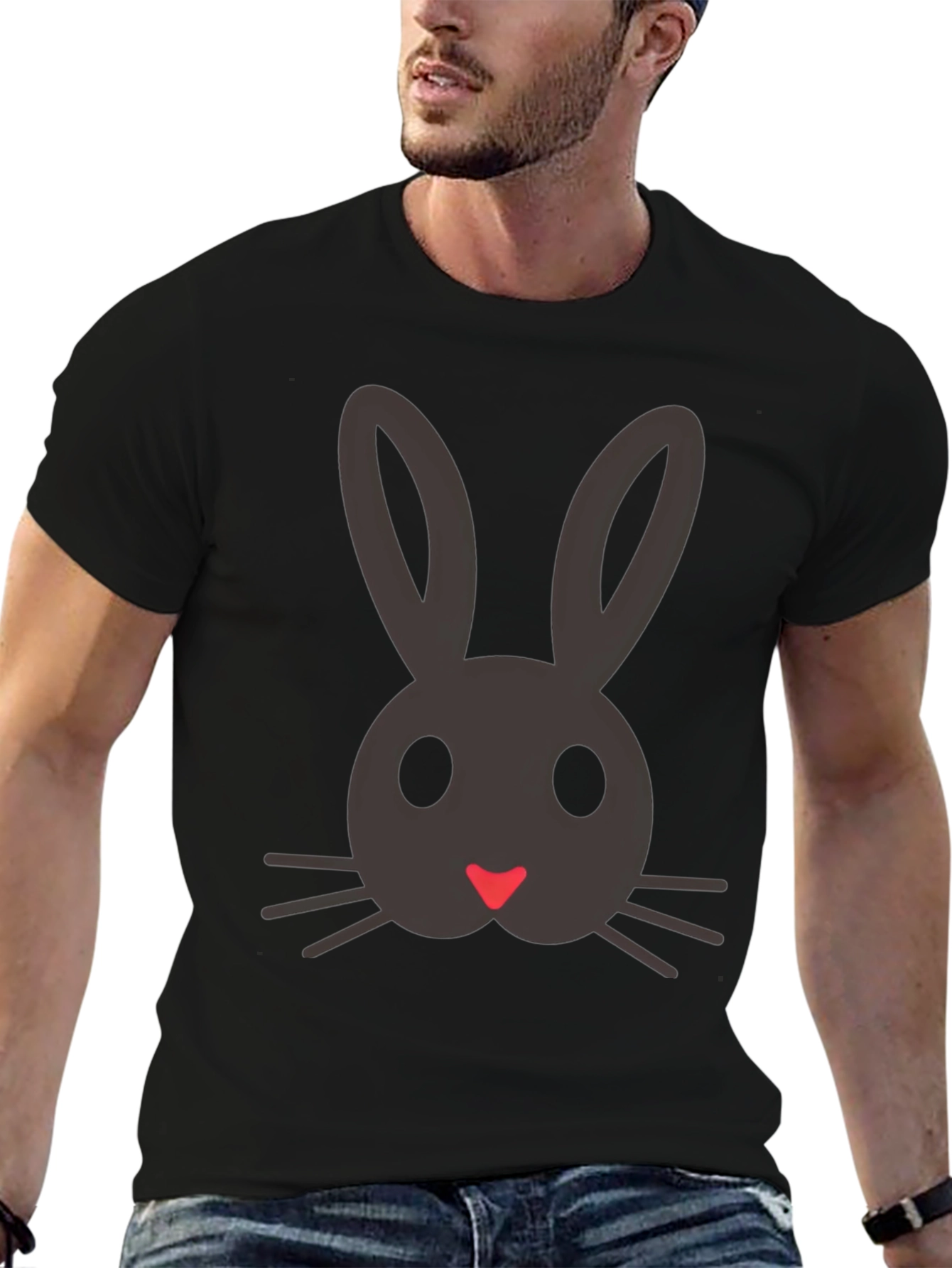 Bunny Face Graphic Tee - Cute Easter Shirt