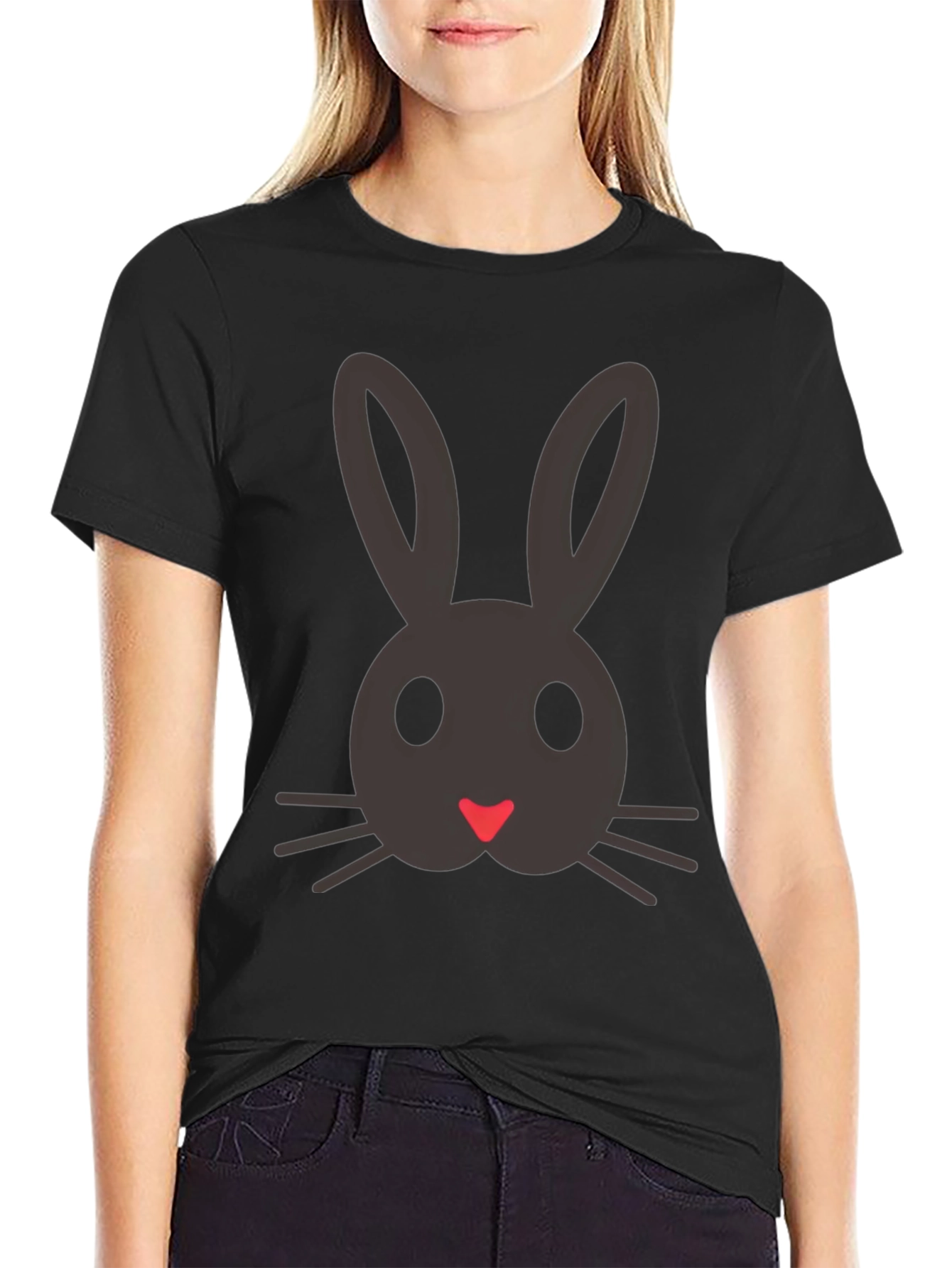 Bunny Face Graphic Tee - Cute Easter Shirt