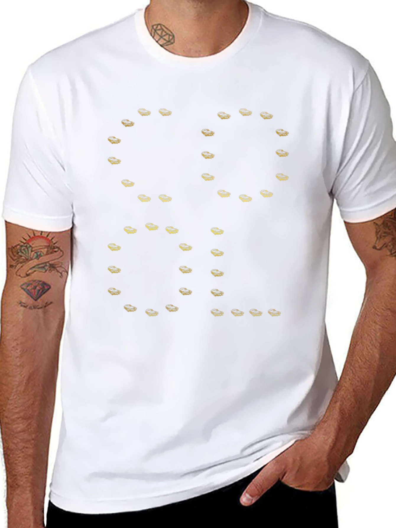 Cool Shirt - Black Tee with Unique Gold Design