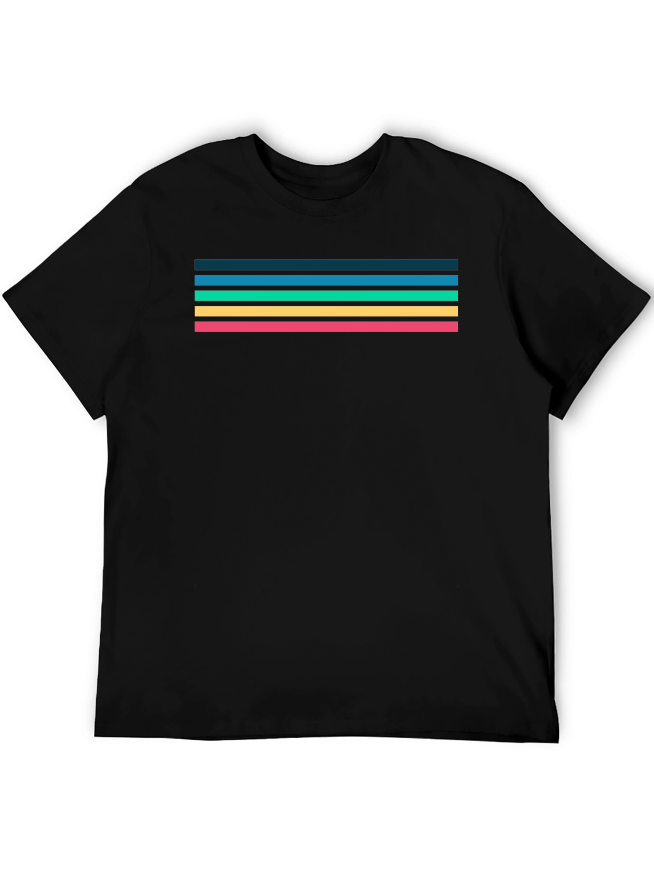 Retro Stripe Tee - Black Cotton Blend