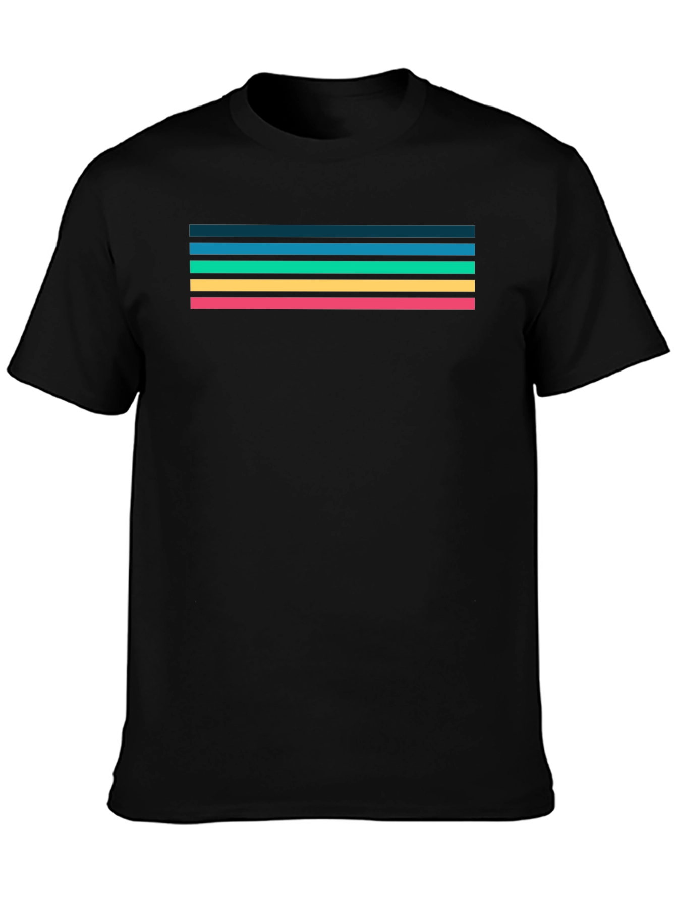 Retro Stripe Tee - Black Cotton Blend