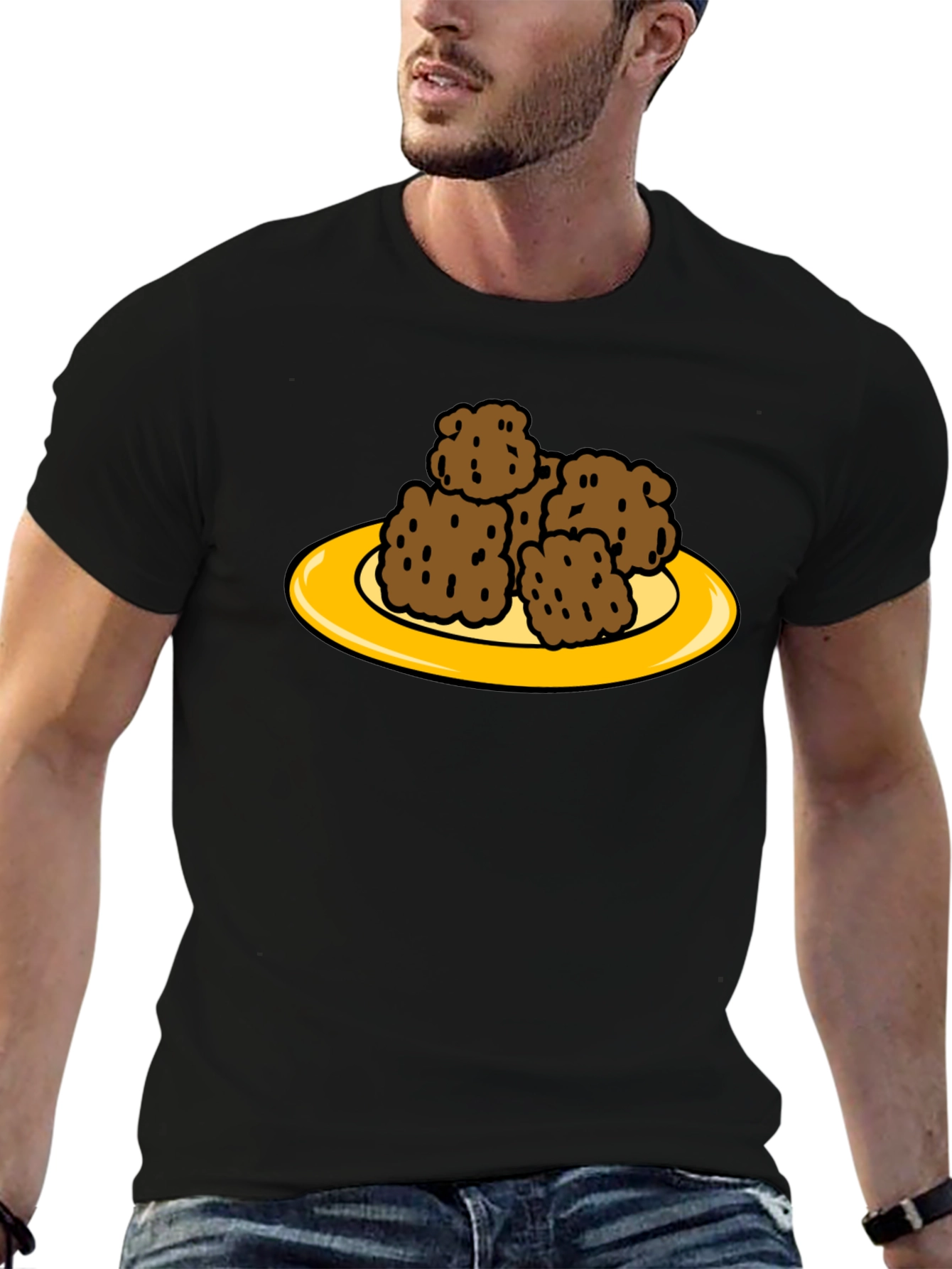 Cartoon Plate of Tater Tots Funny Foodie T-Shirt
