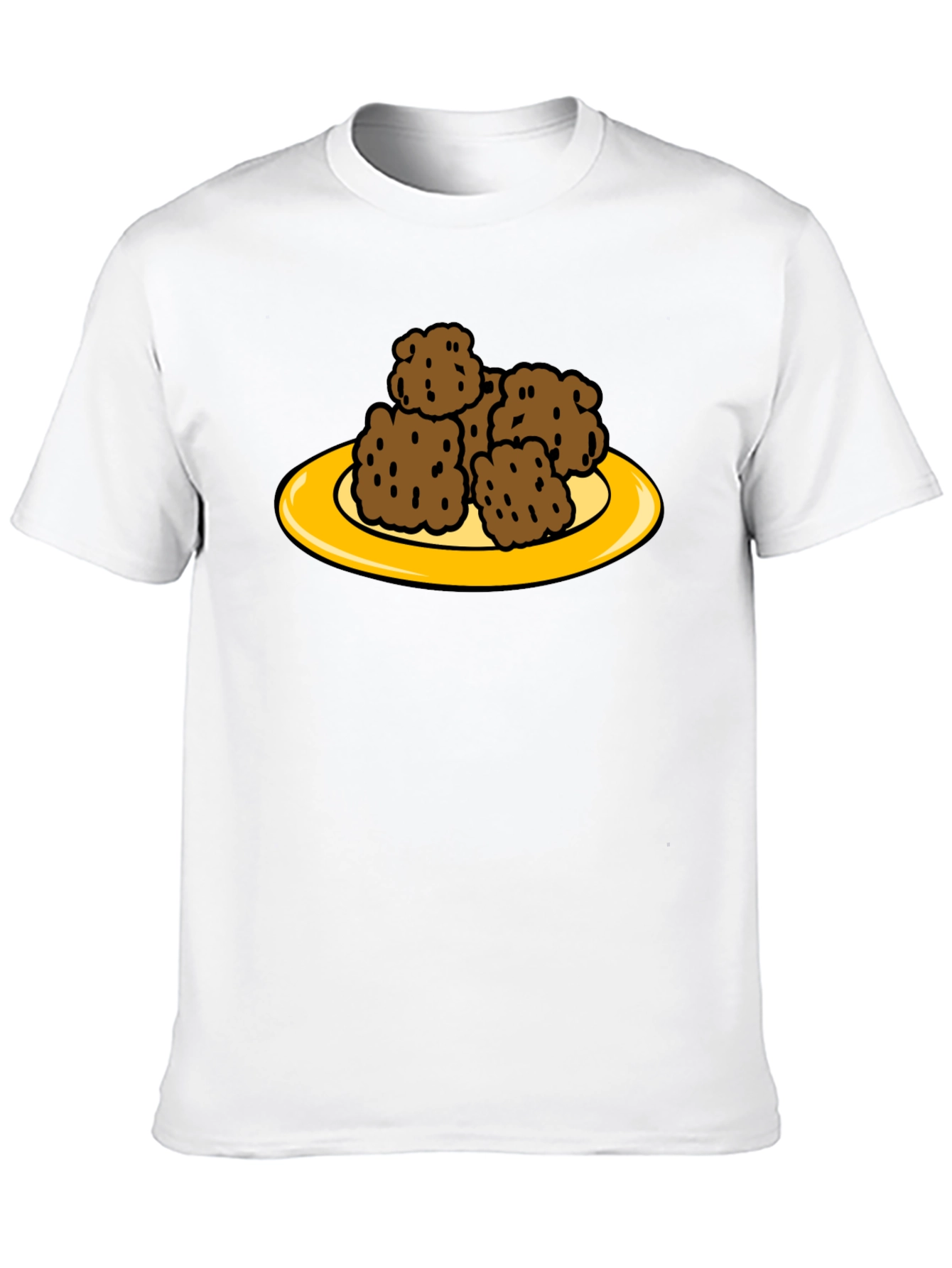 Cartoon Plate of Tater Tots Funny Foodie T-Shirt
