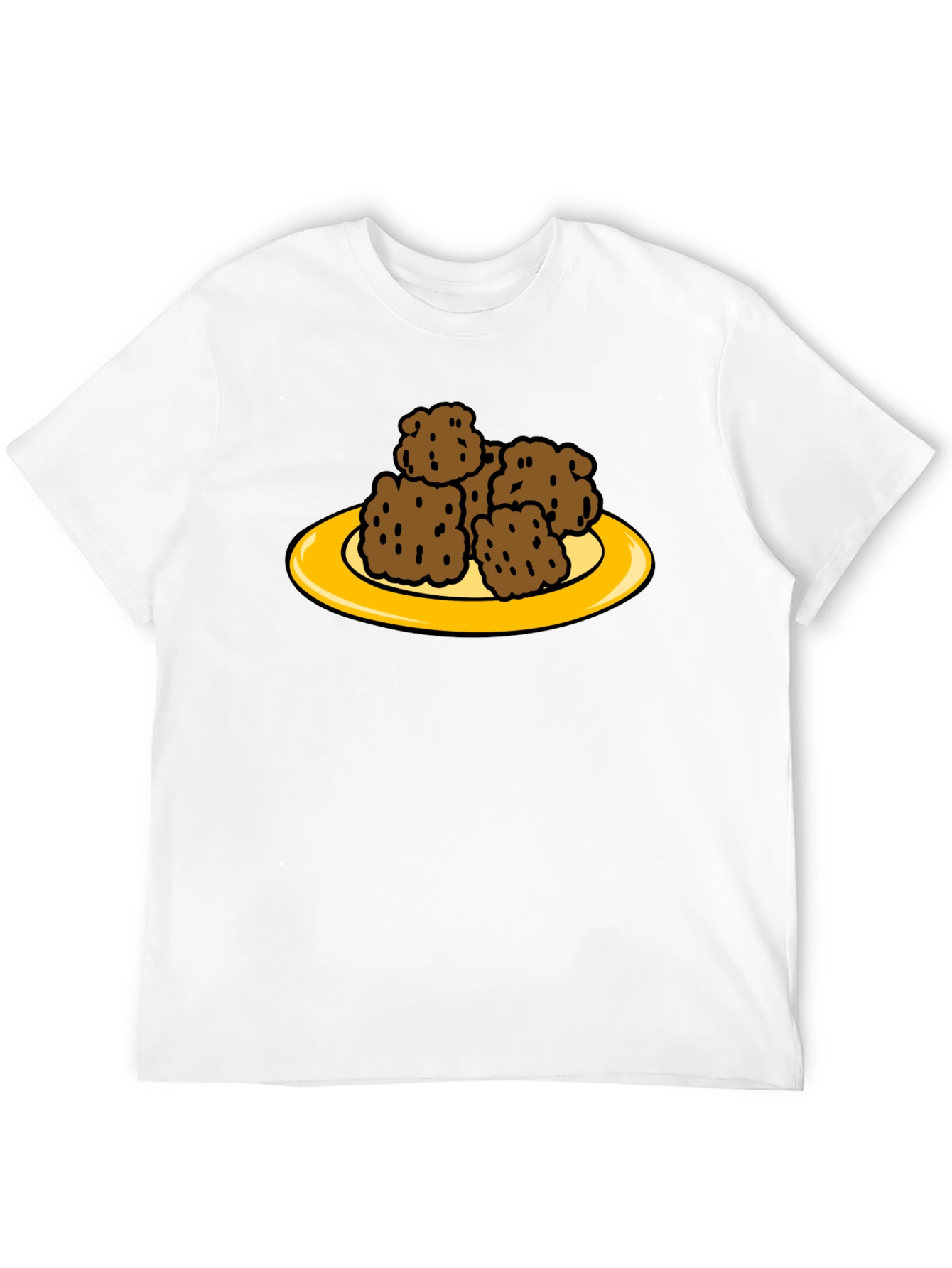Cartoon Plate of Tater Tots Funny Foodie T-Shirt