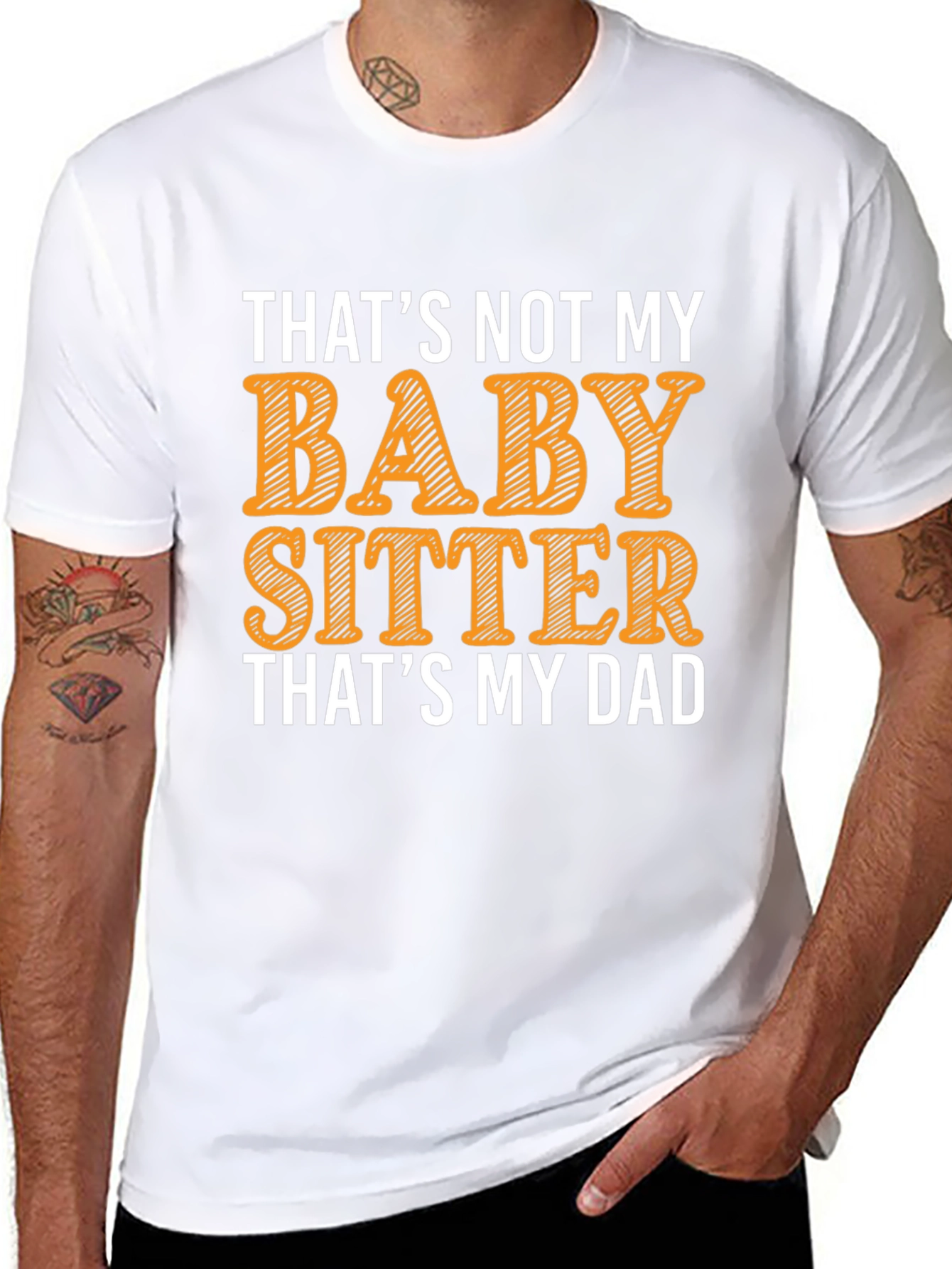 Funny Dad Babysitter Graphic T-Shirt