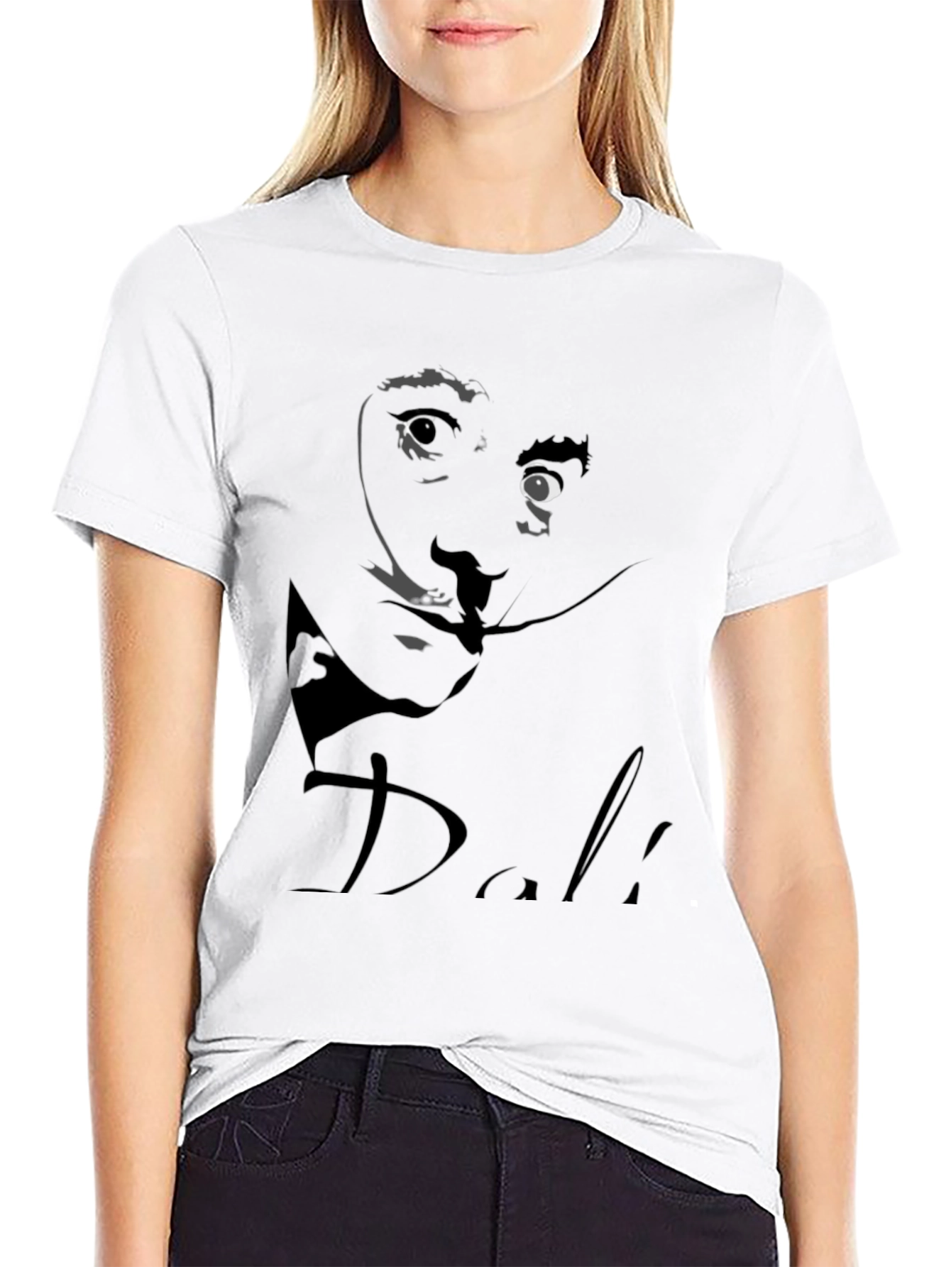 Salvador Dali Graphic Print Black T-Shirt