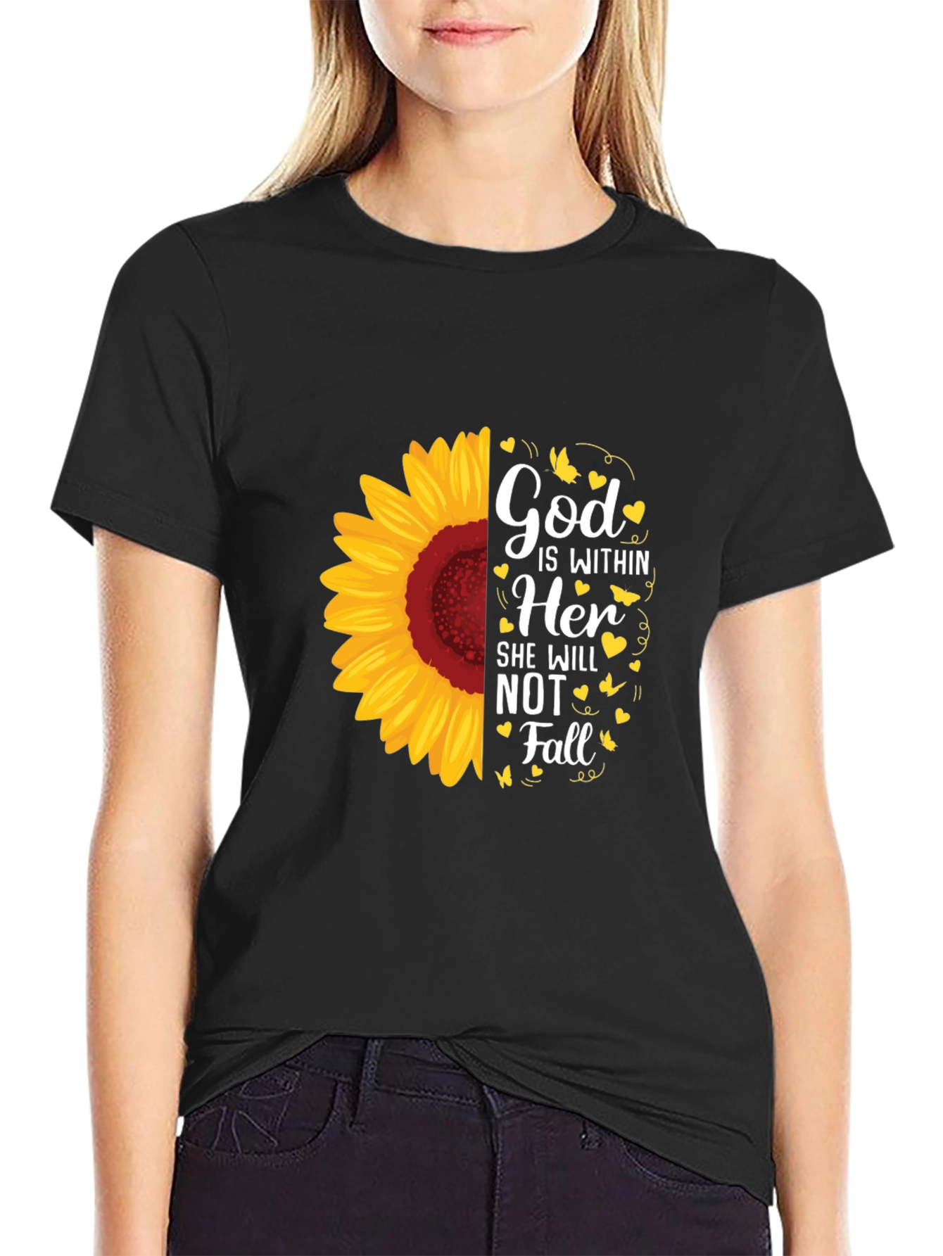God is Within Her Sunflower Graphic Tee