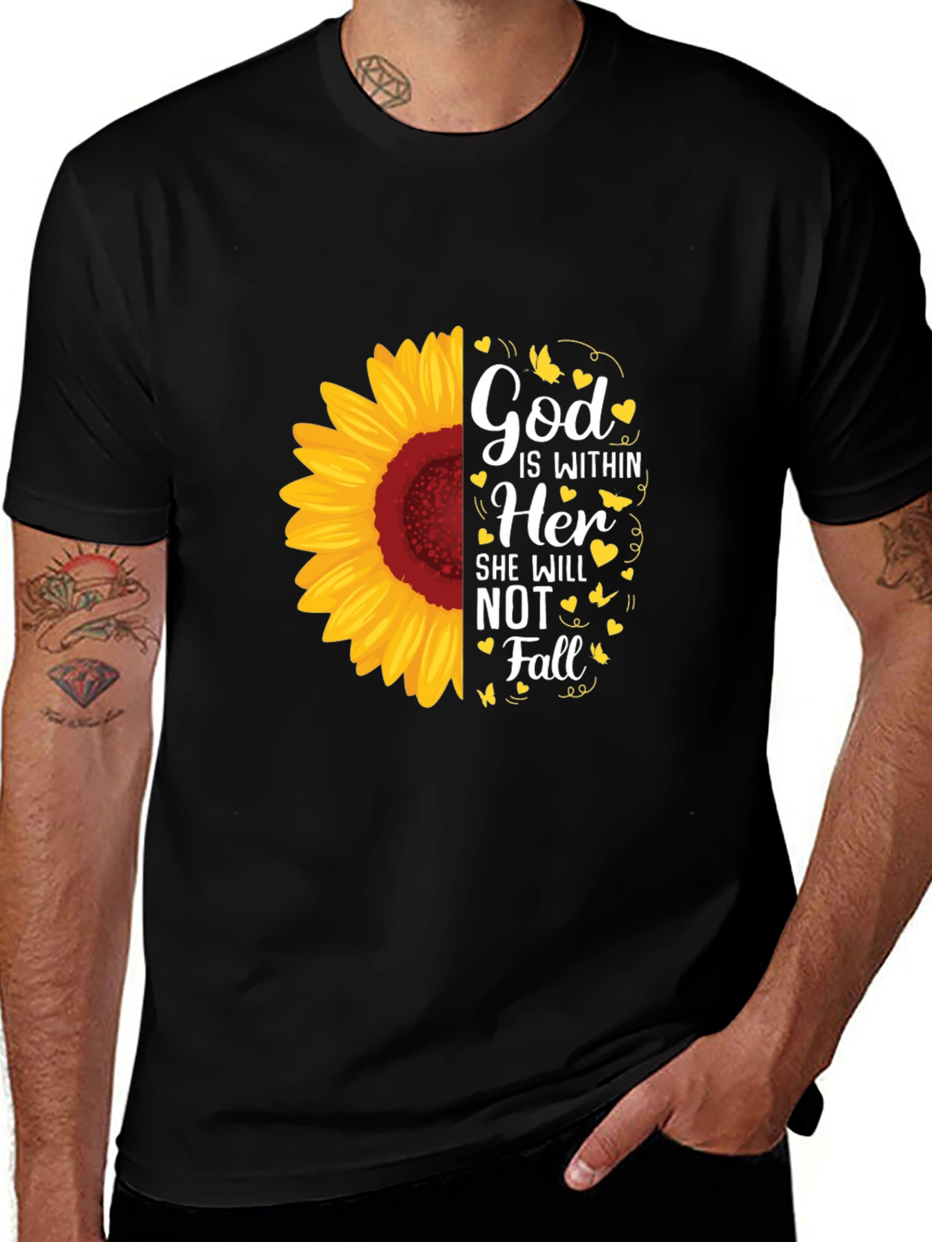 God is Within Her Sunflower Graphic Tee