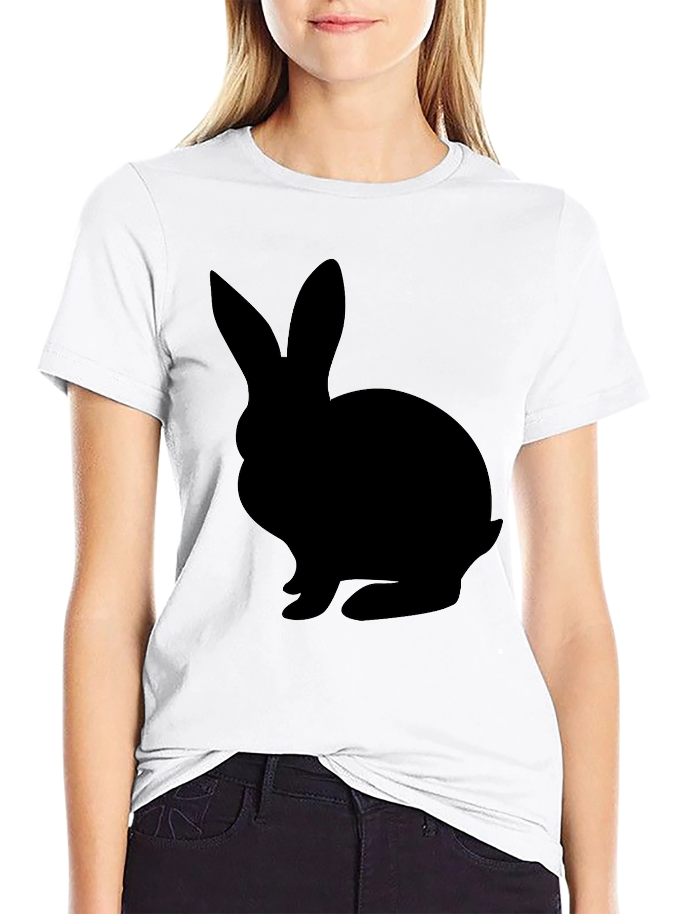 Black Rabbit Graphic Tee - Easter Style