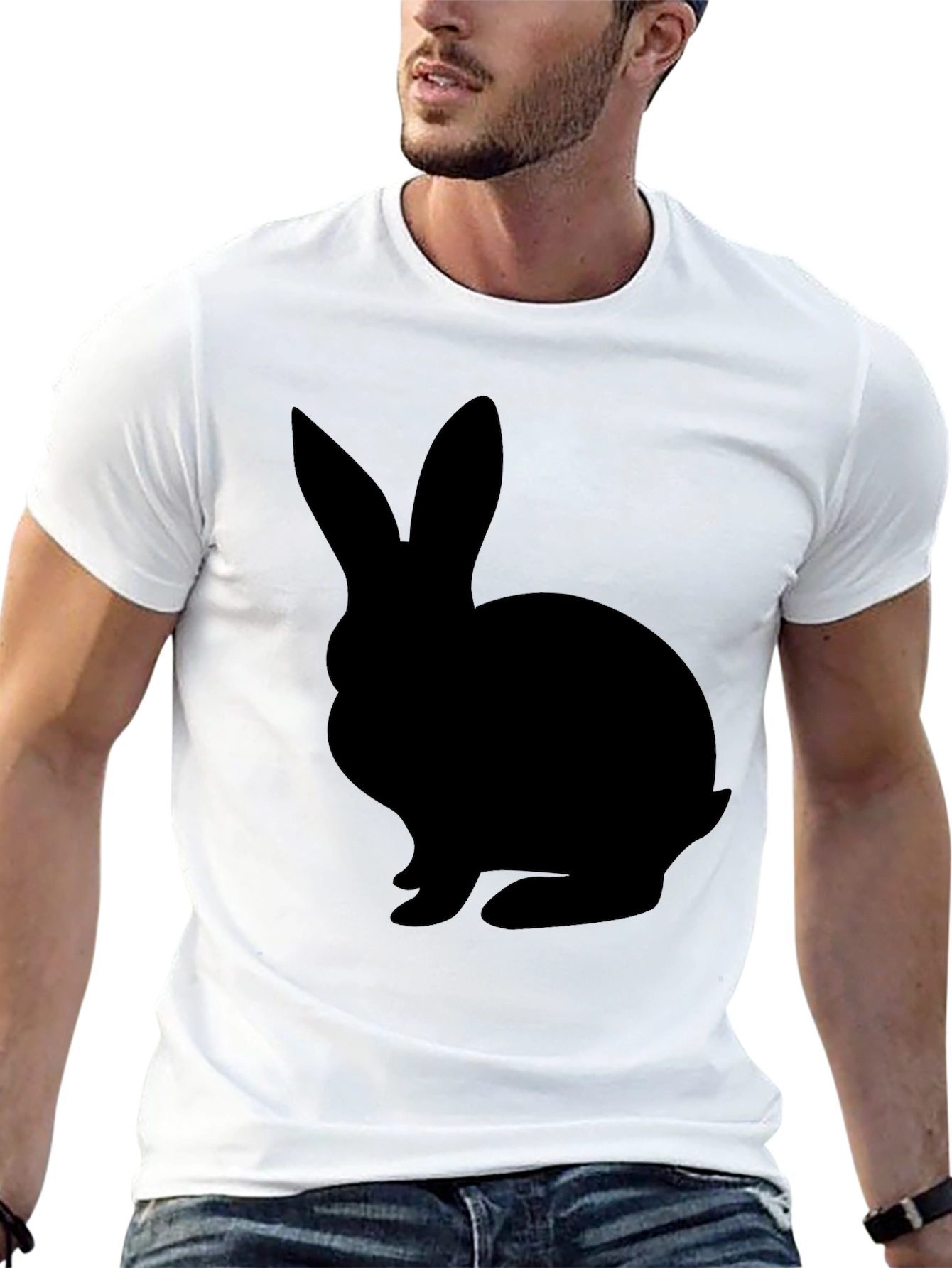 Black Rabbit Graphic Tee - Easter Style