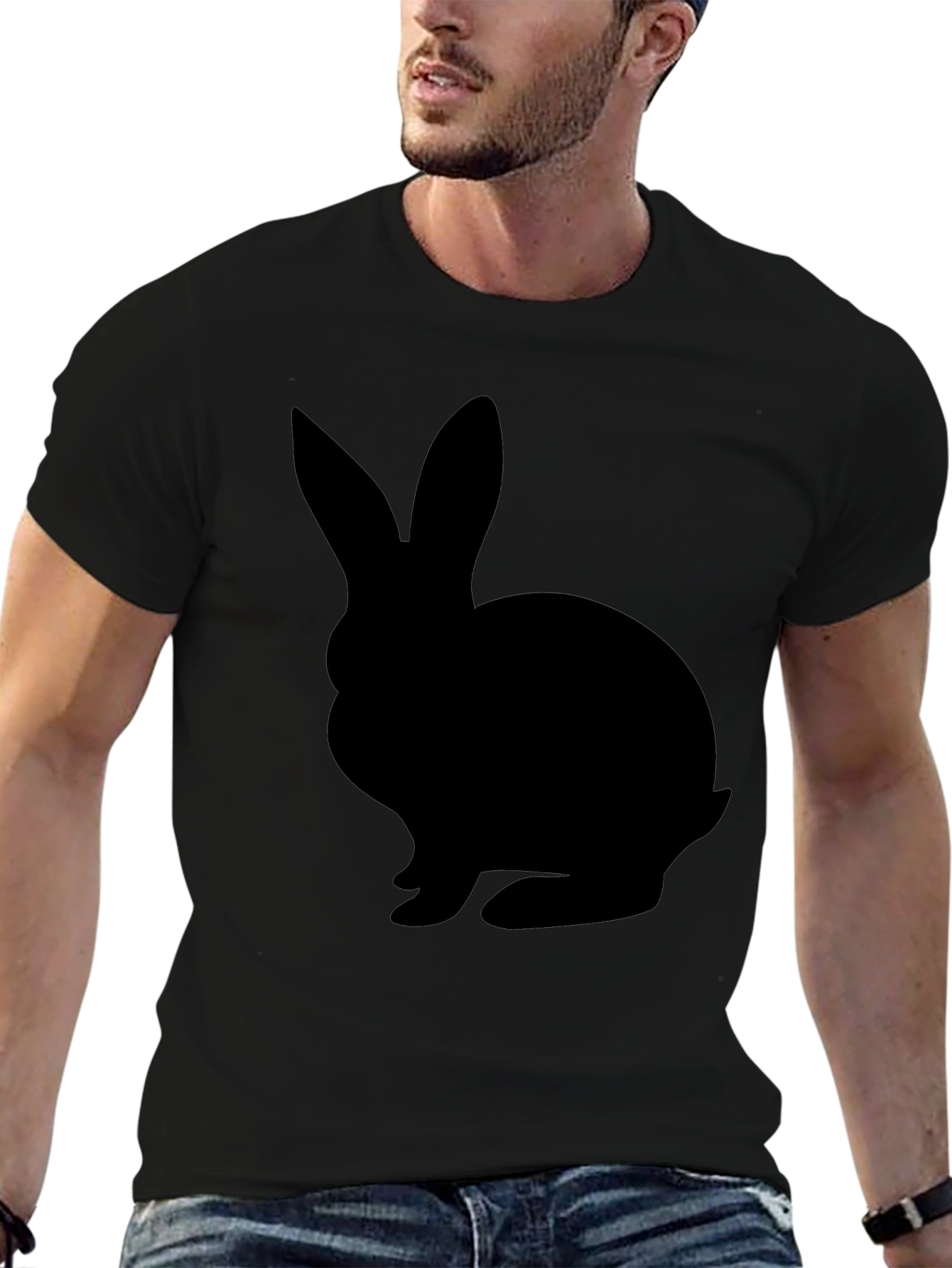 Black Rabbit Graphic Tee - Easter Style