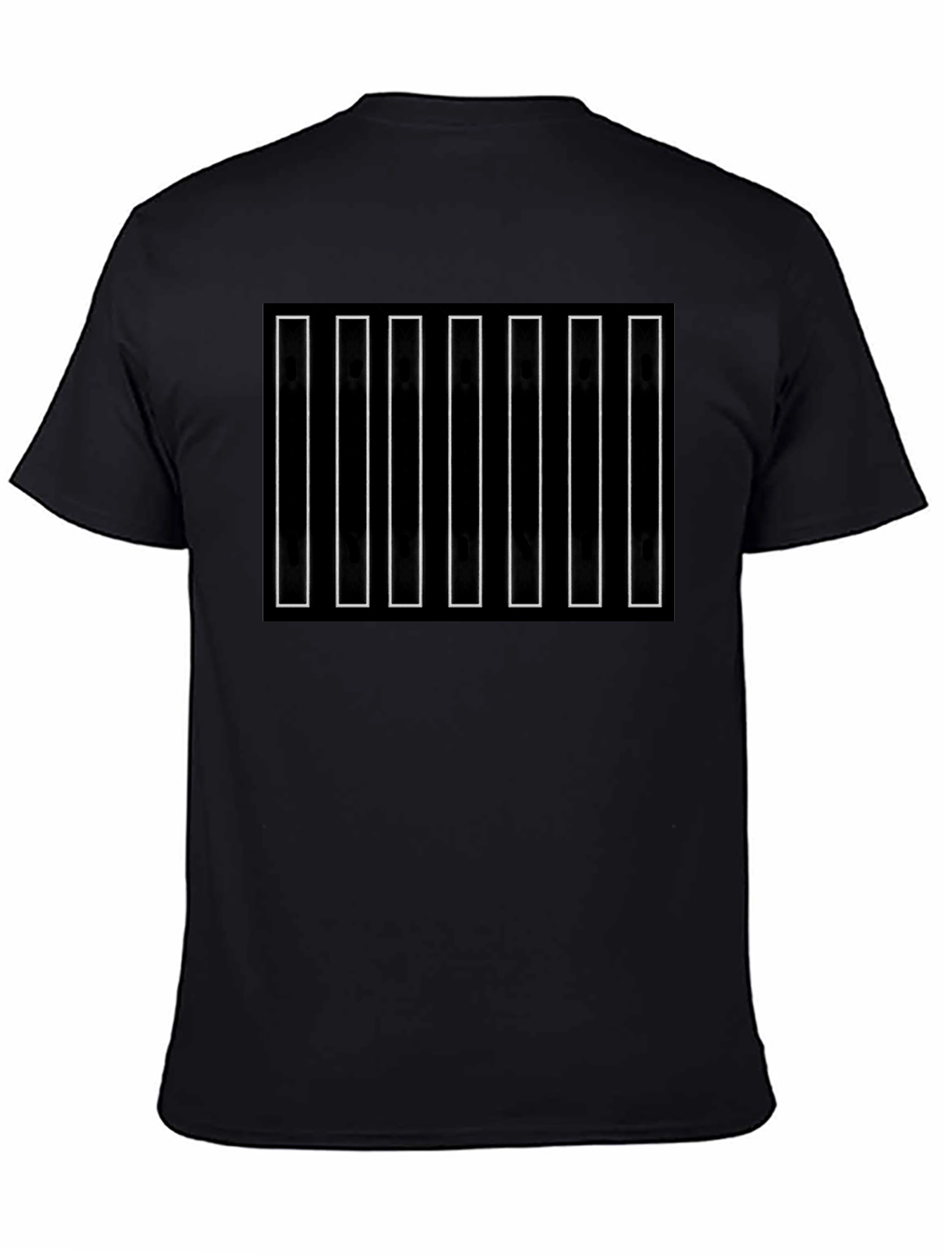 Modern Stripe Print Black T-Shirt