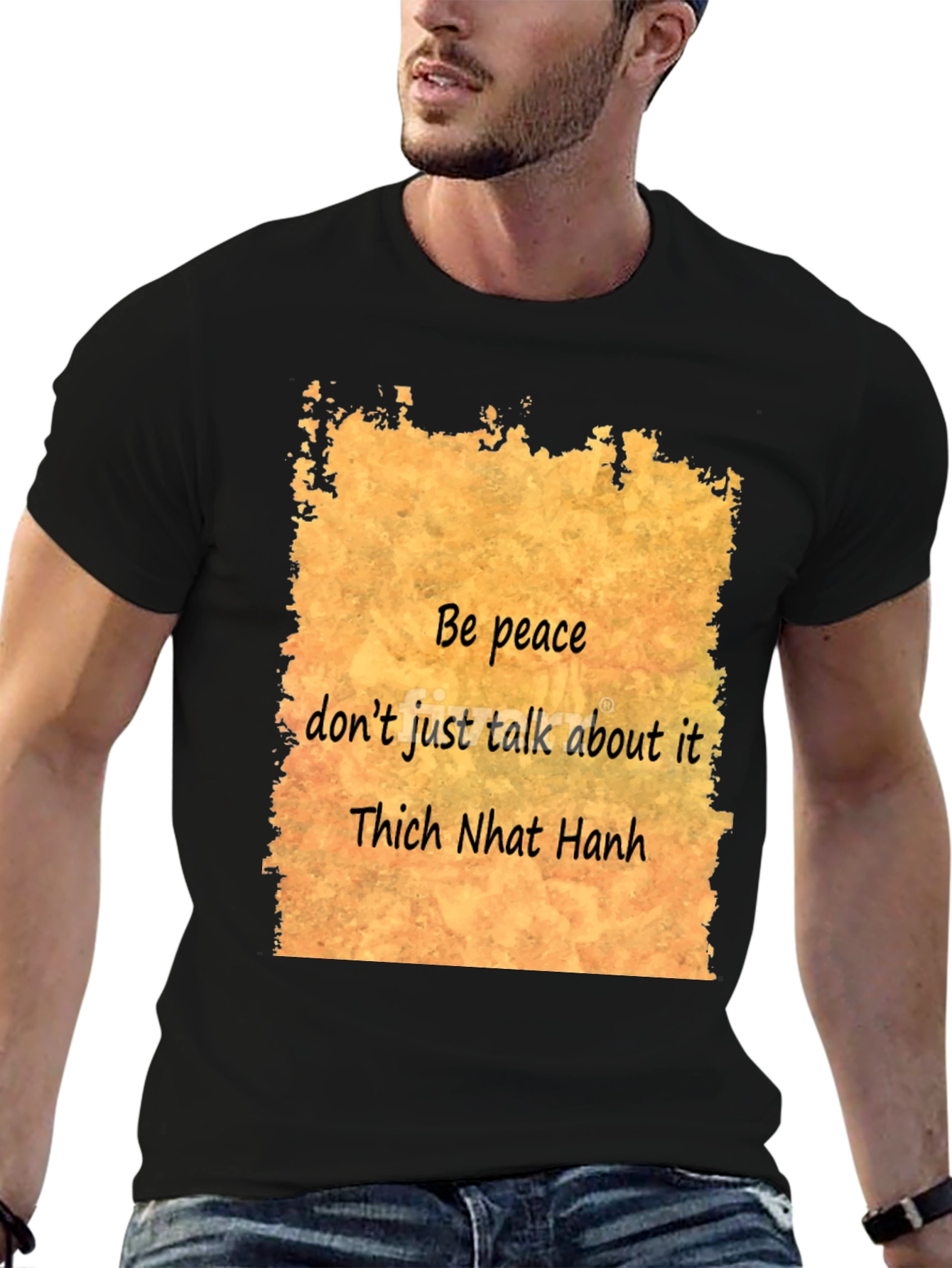 Be Peace Black T-Shirt - Thich Nhat Hanh Quote
