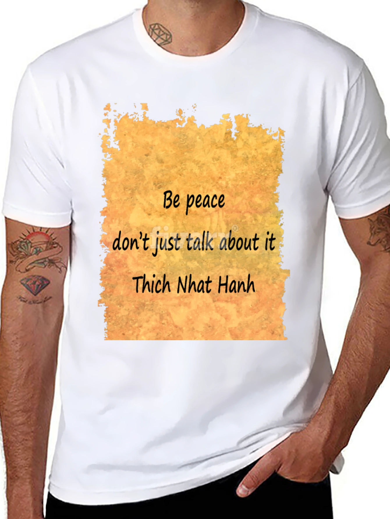 Be Peace Black T-Shirt - Thich Nhat Hanh Quote