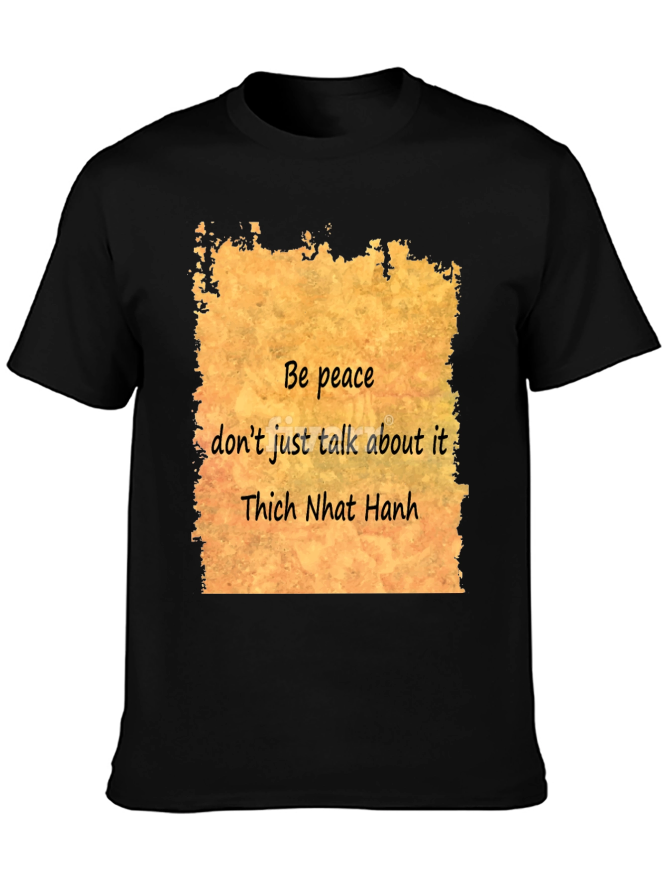 Be Peace Black T-Shirt - Thich Nhat Hanh Quote