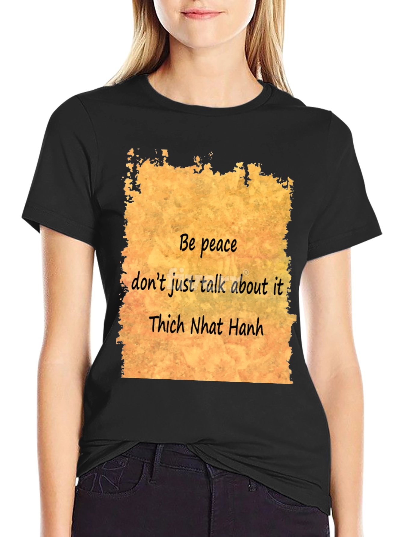 Be Peace Black T-Shirt - Thich Nhat Hanh Quote