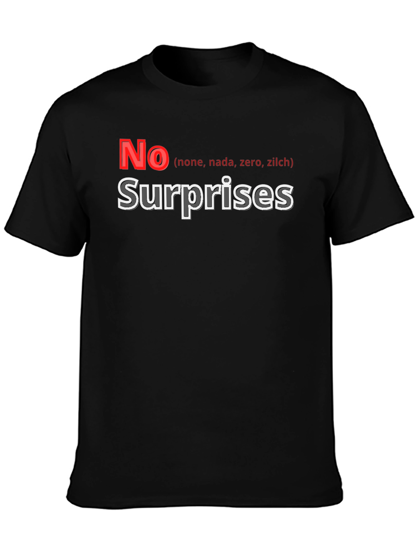 No Surprises Graphic Tee - Black Cotton Casual Shirt