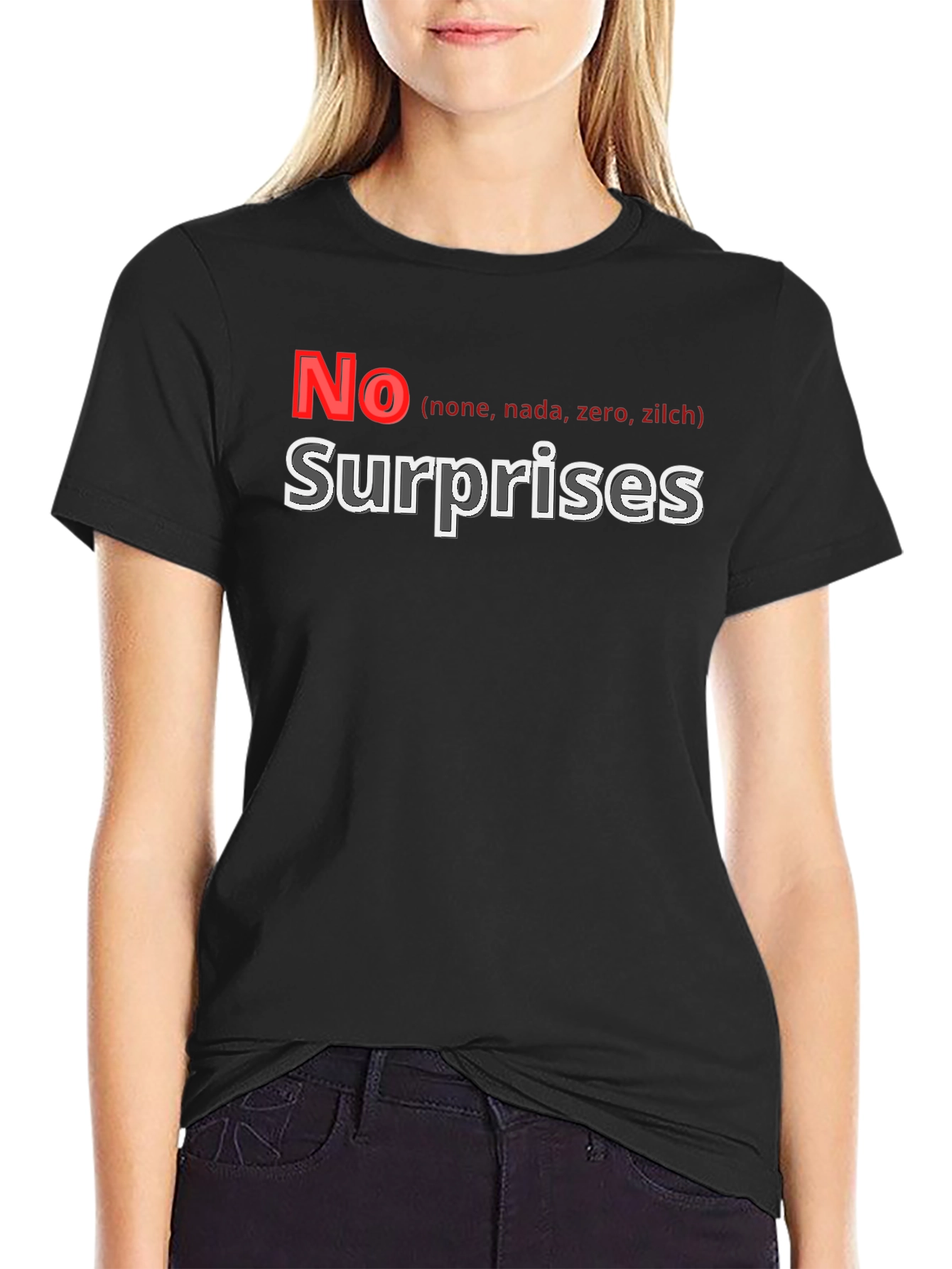 No Surprises Graphic Tee - Black Cotton Casual Shirt