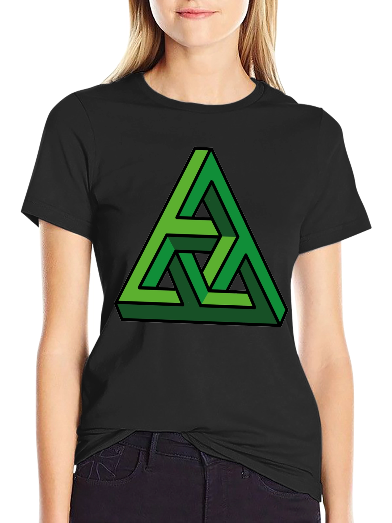 Optical Illusion Triangle Graphic T-Shirt