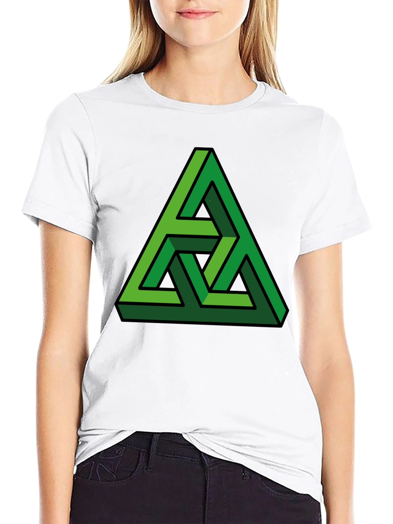 Optical Illusion Triangle Graphic T-Shirt