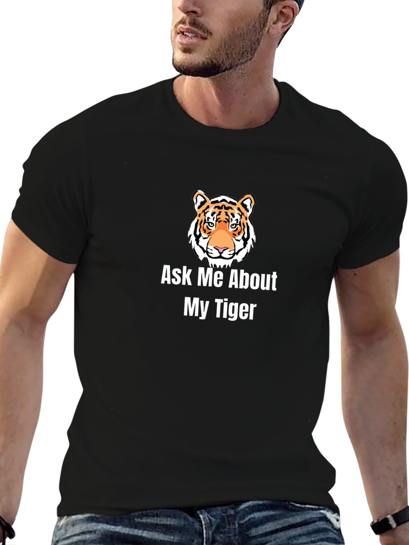 Ask Me About My Tiger Graphic T-Shirt