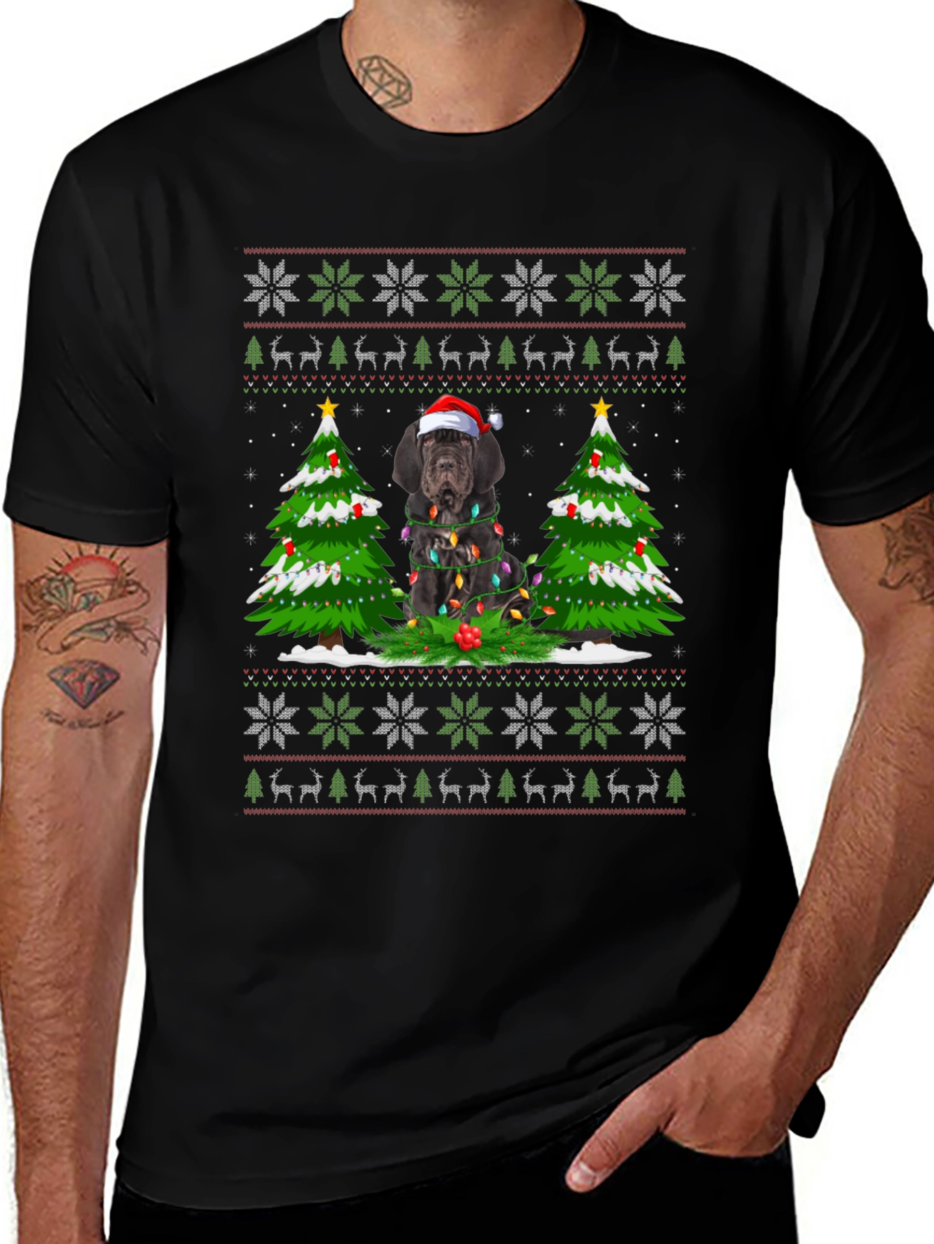 Festive Dog Christmas Tree T-Shirt