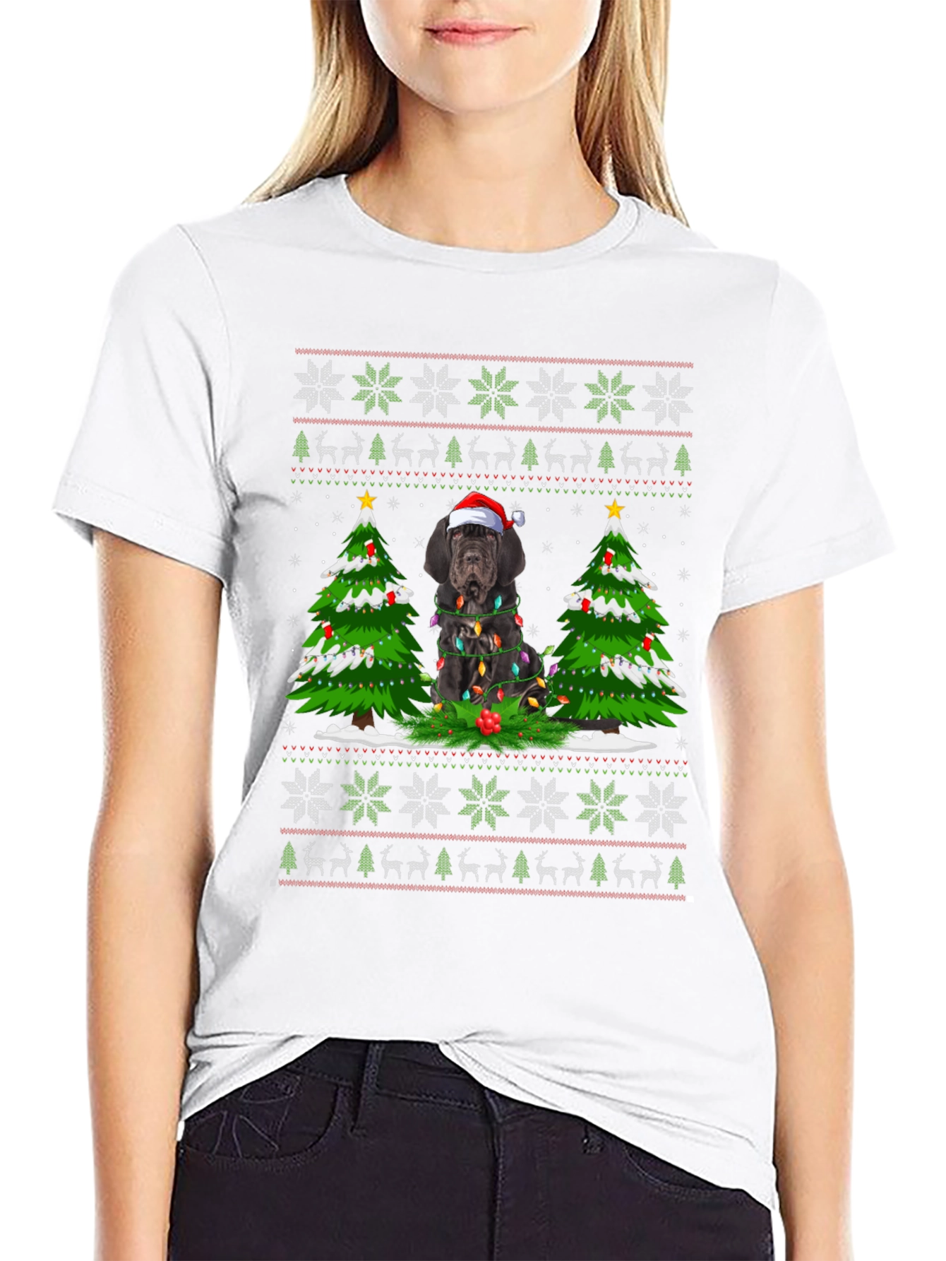 Festive Dog Christmas Tree T-Shirt