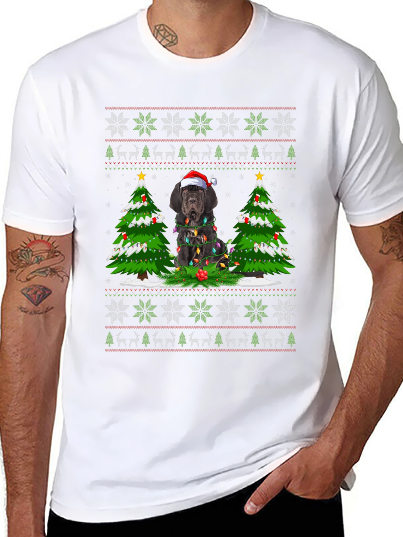 Festive Dog Christmas Tree T-Shirt