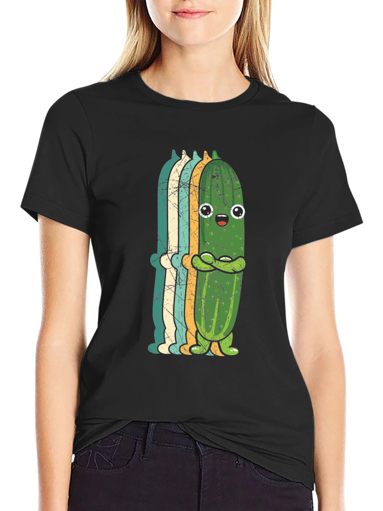 Funny Pickle Retro Style Graphic T-Shirt