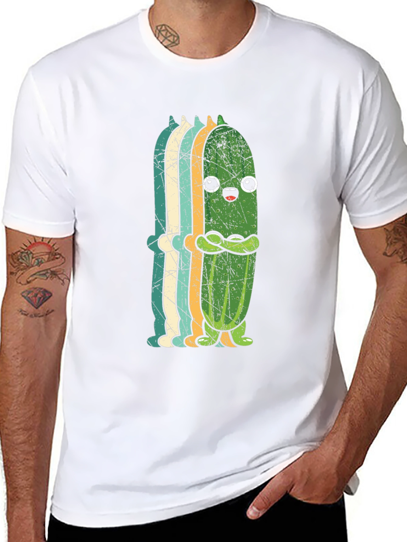 Funny Pickle Retro Style Graphic T-Shirt