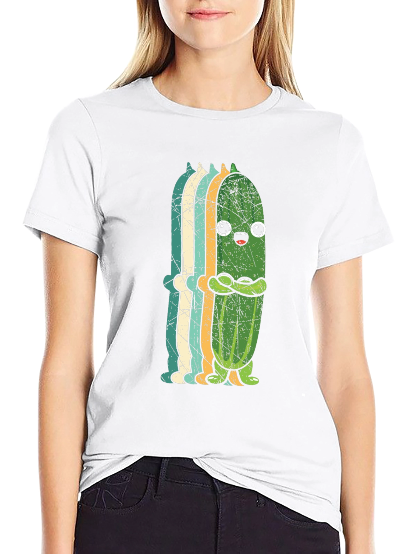 Funny Pickle Retro Style Graphic T-Shirt