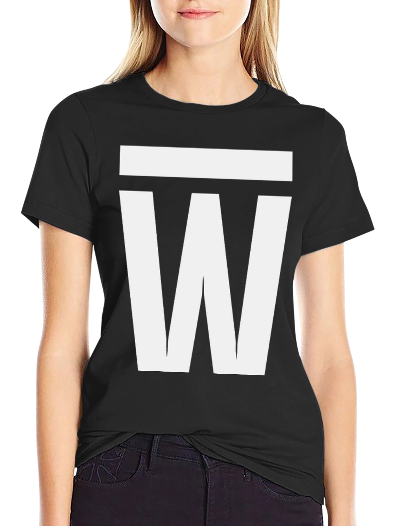 Bold Graphic Tee - White W Design