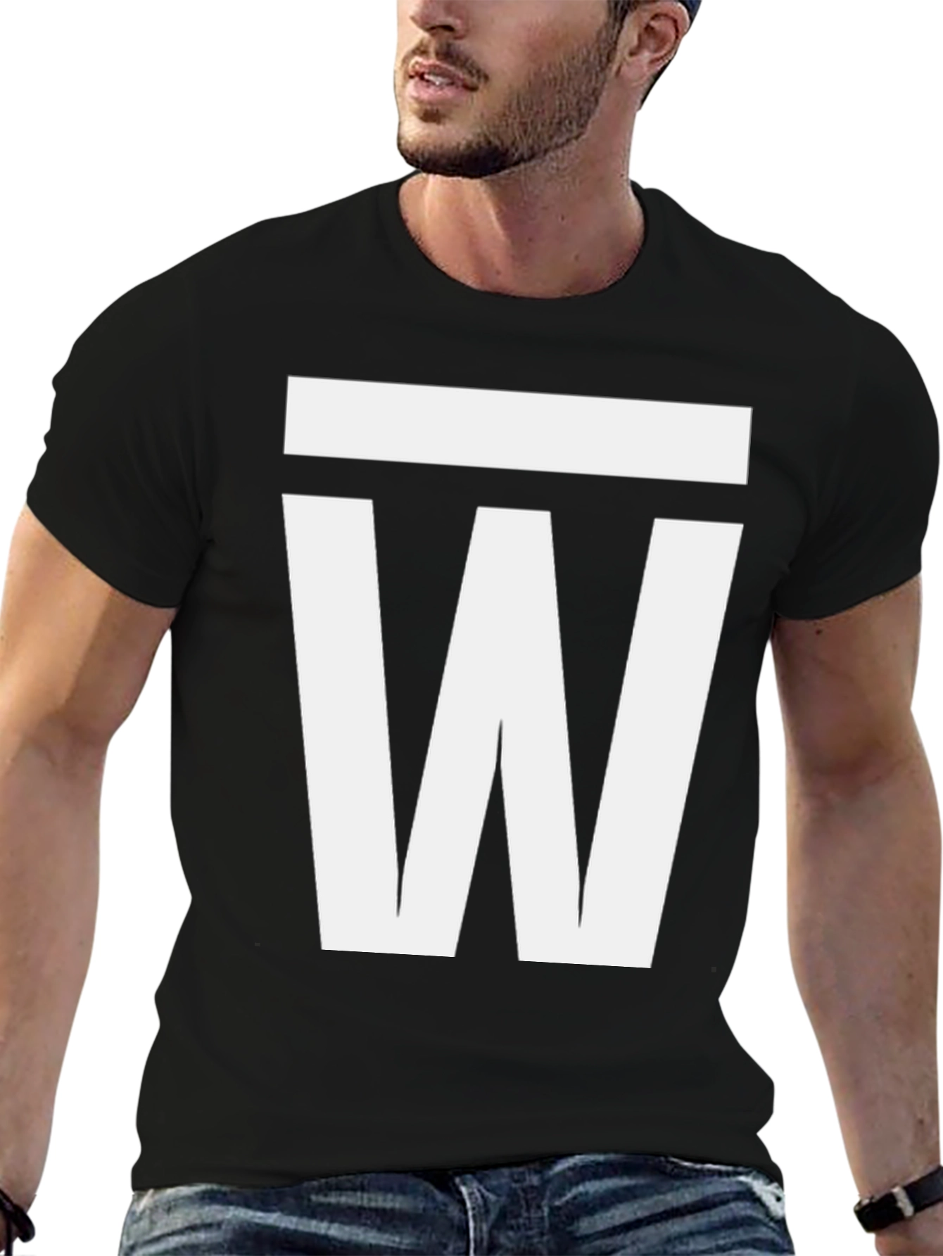 Bold Graphic Tee - White W Design