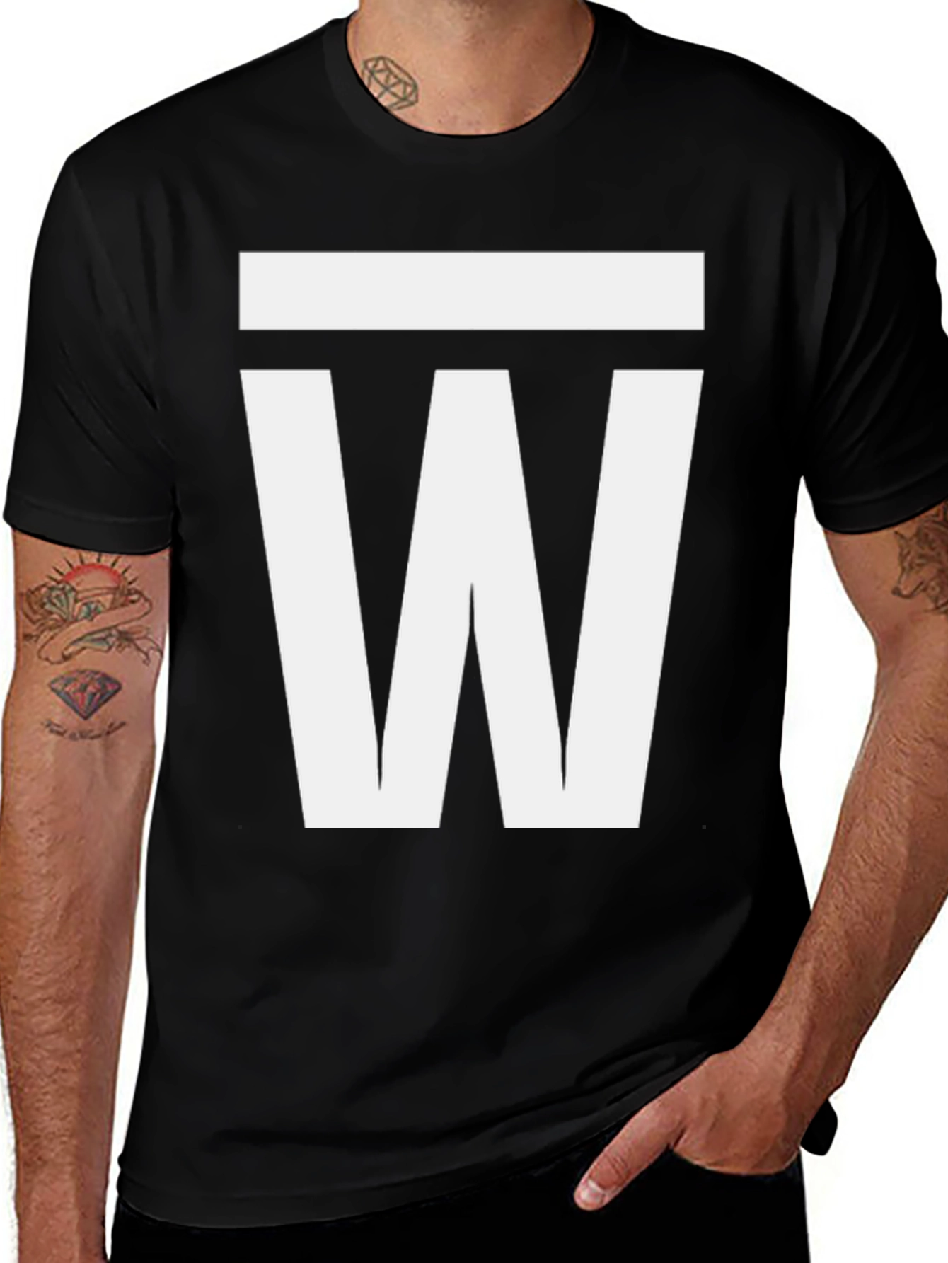 Bold Graphic Tee - White W Design