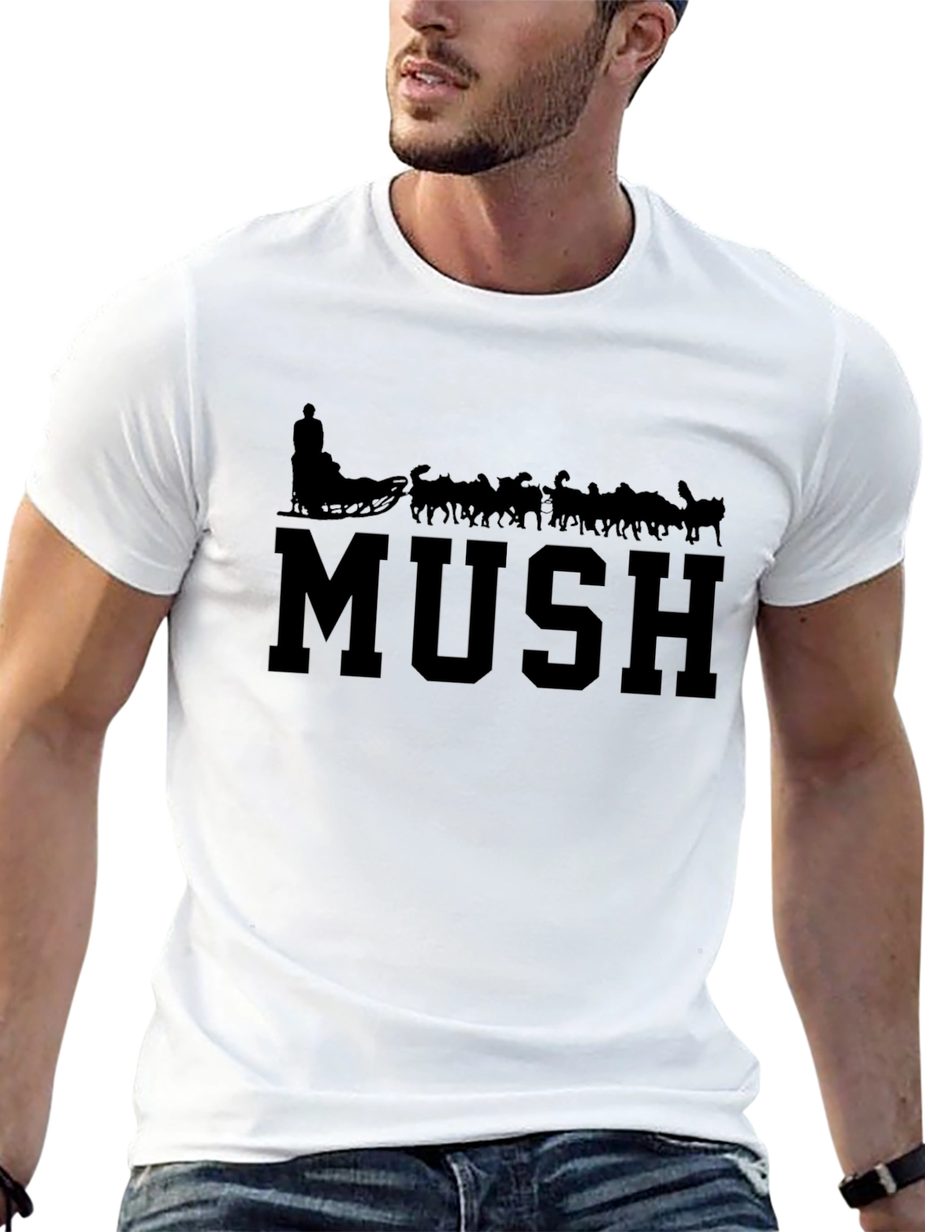 MUSH Dog Sledding Black T-Shirt