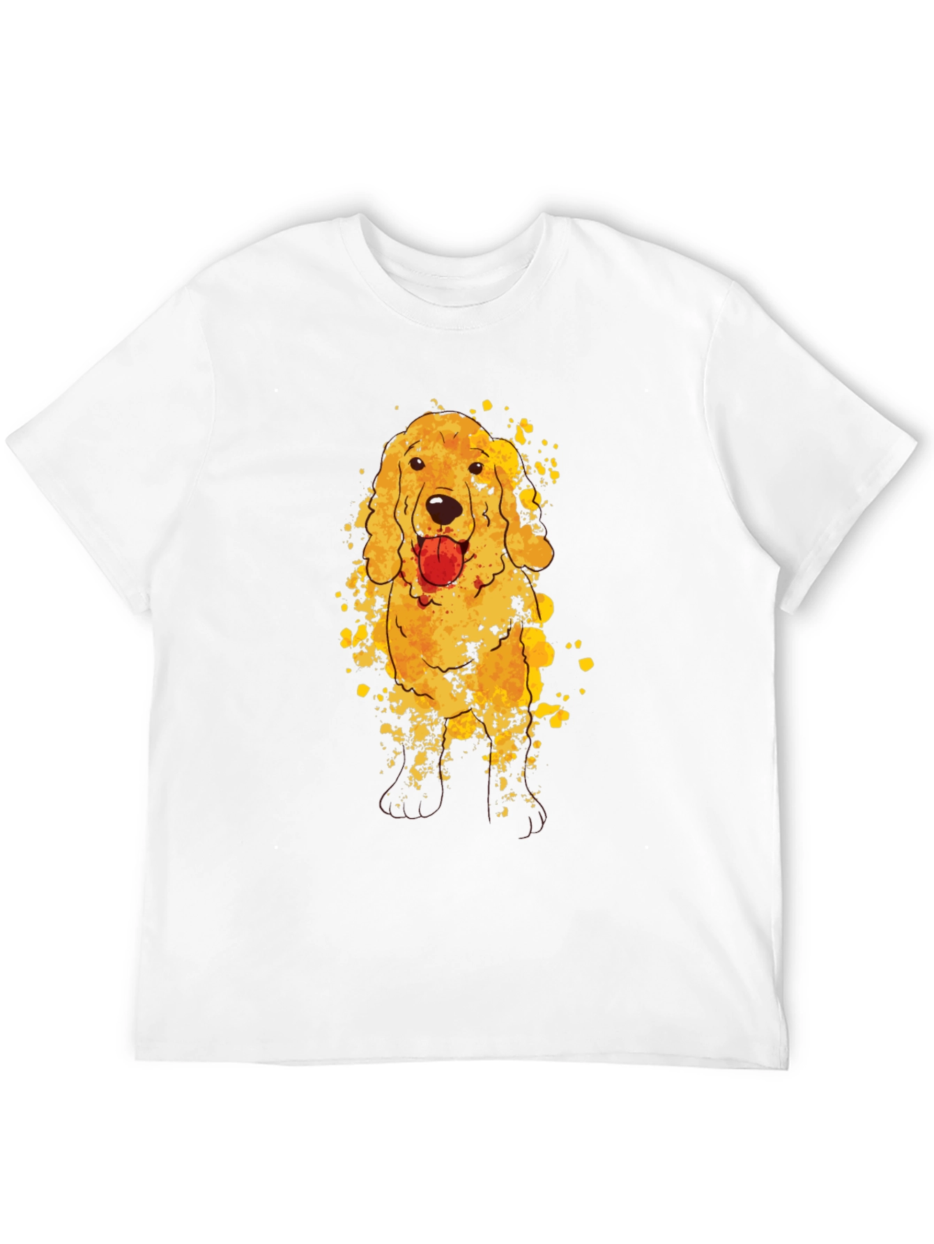 Golden Retriever Dog Graphic Black T-Shirt