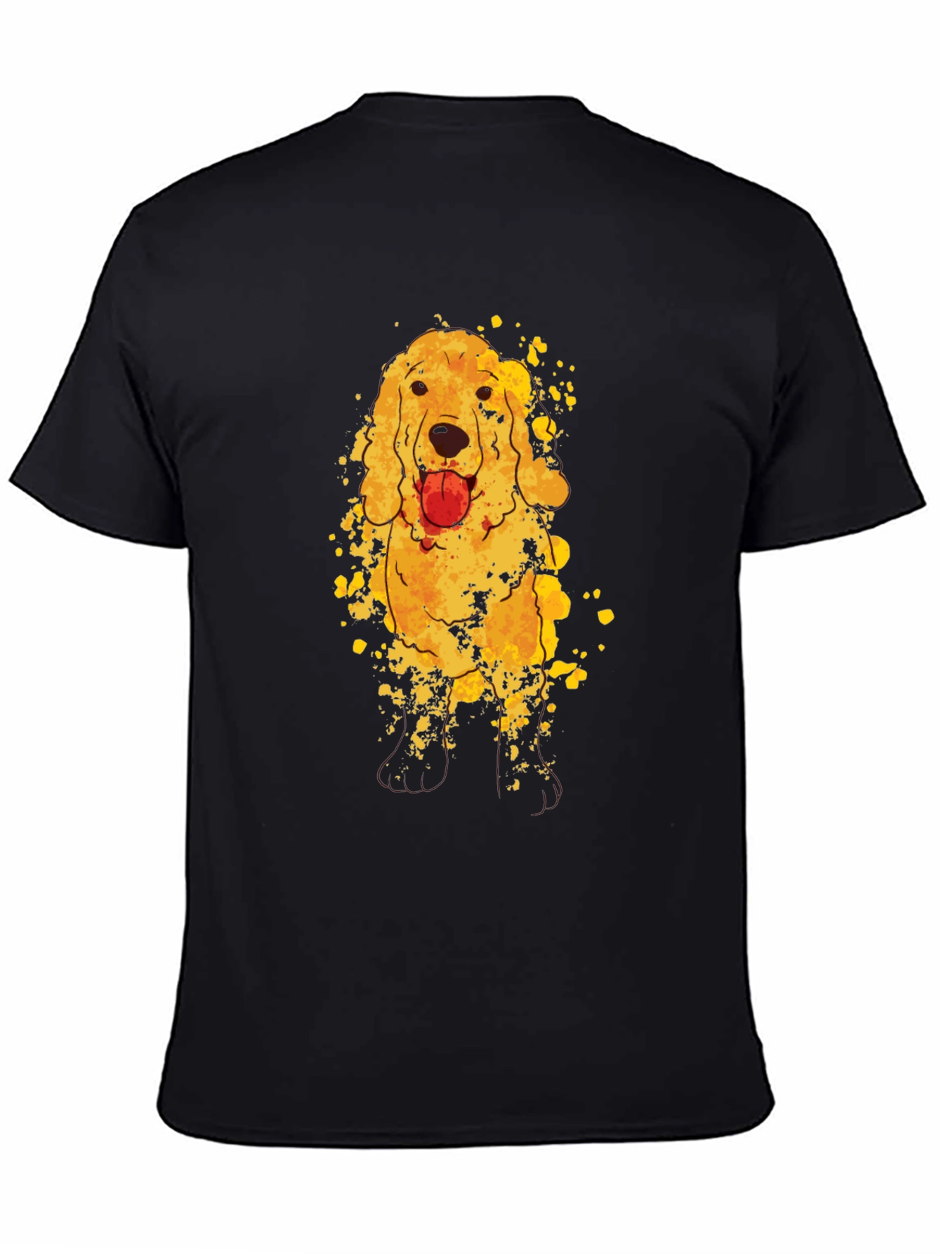Golden Retriever Dog Graphic Black T-Shirt