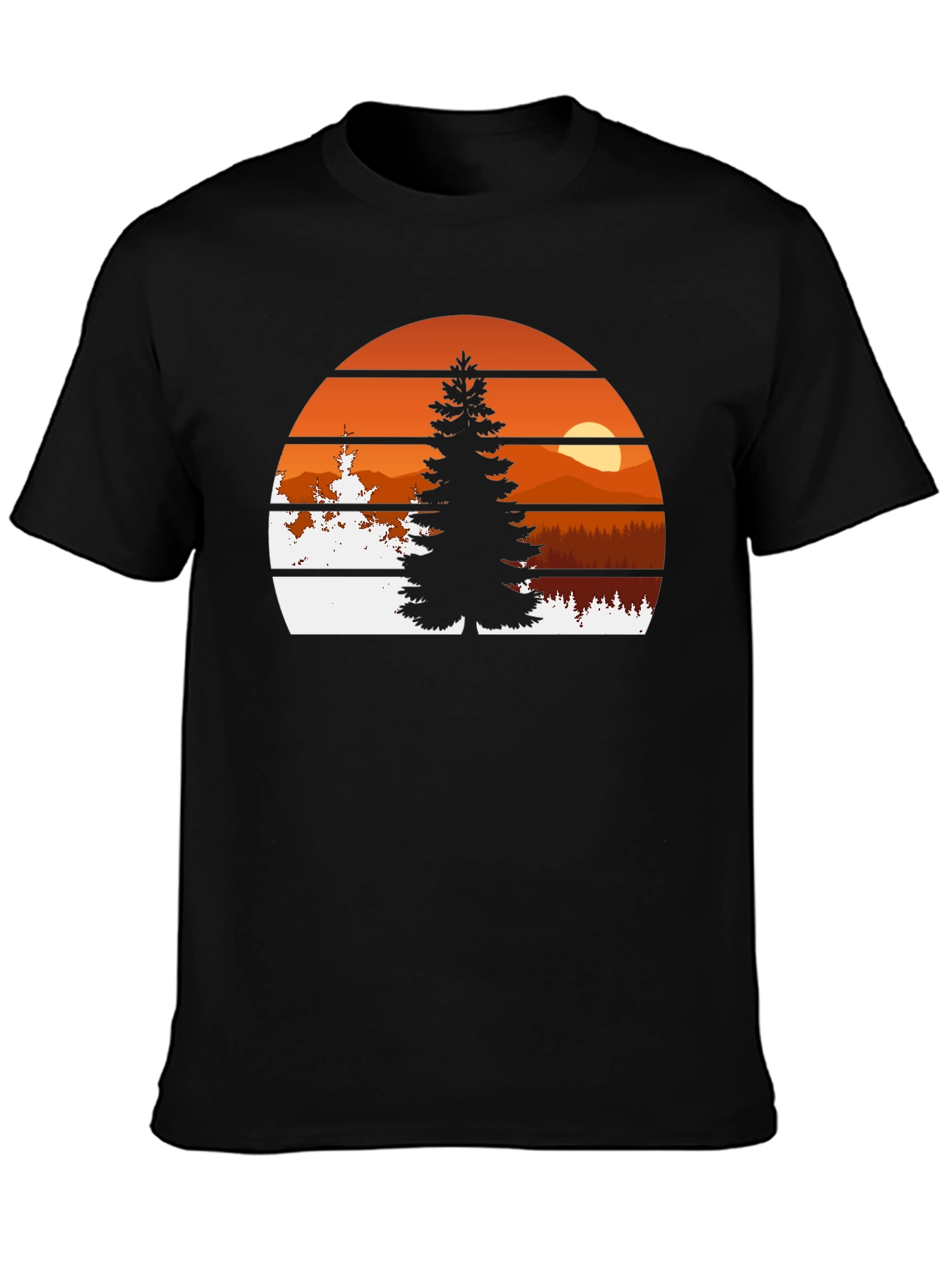 Sunset Mountain Pine Tree T-Shirt
