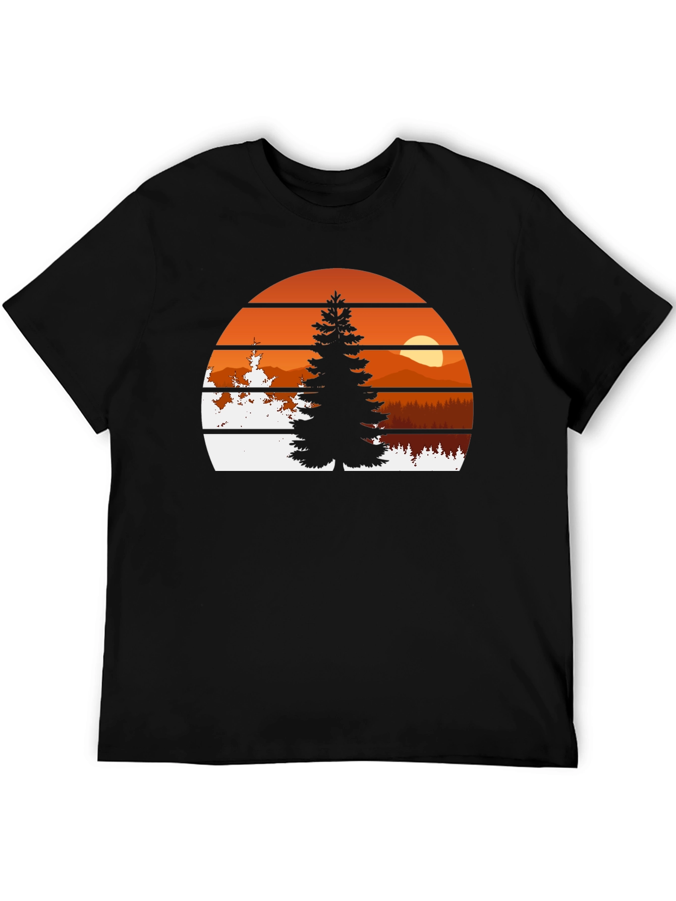 Sunset Mountain Pine Tree T-Shirt