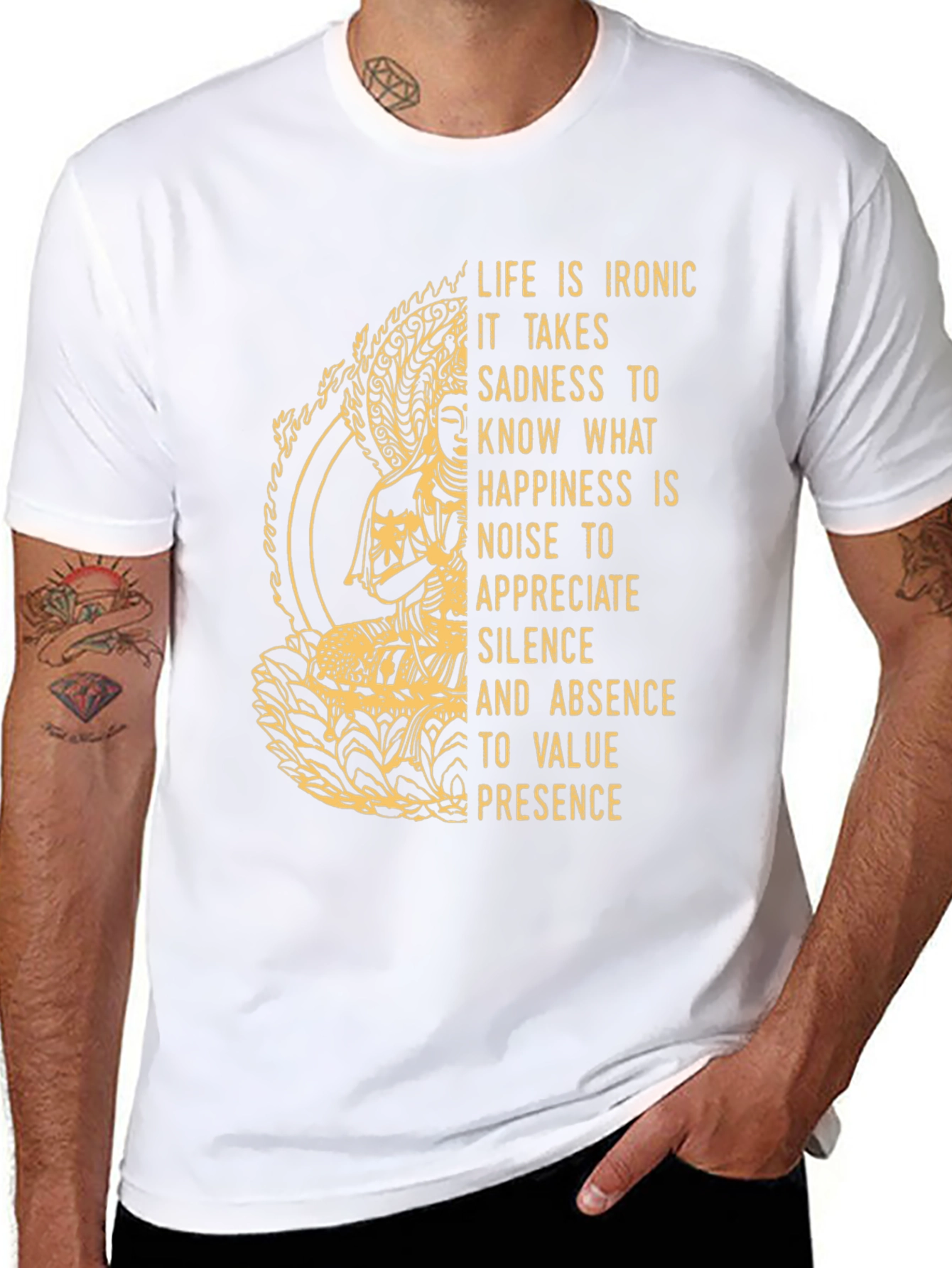 Ironic Life Graphic Tee - Buddha Inspired Wisdom