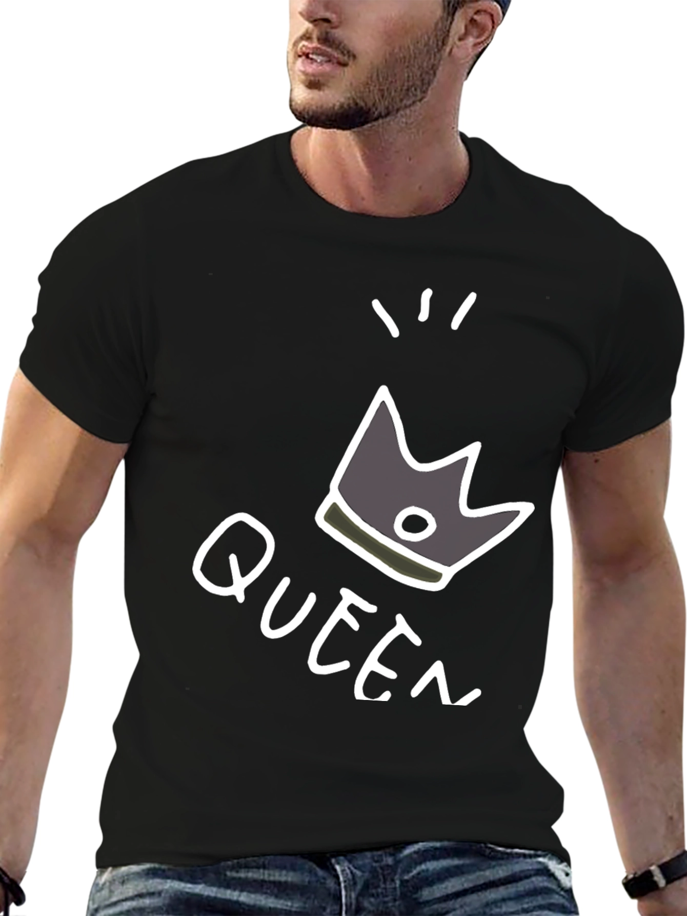 Queen Crown Graphic Black T-Shirt